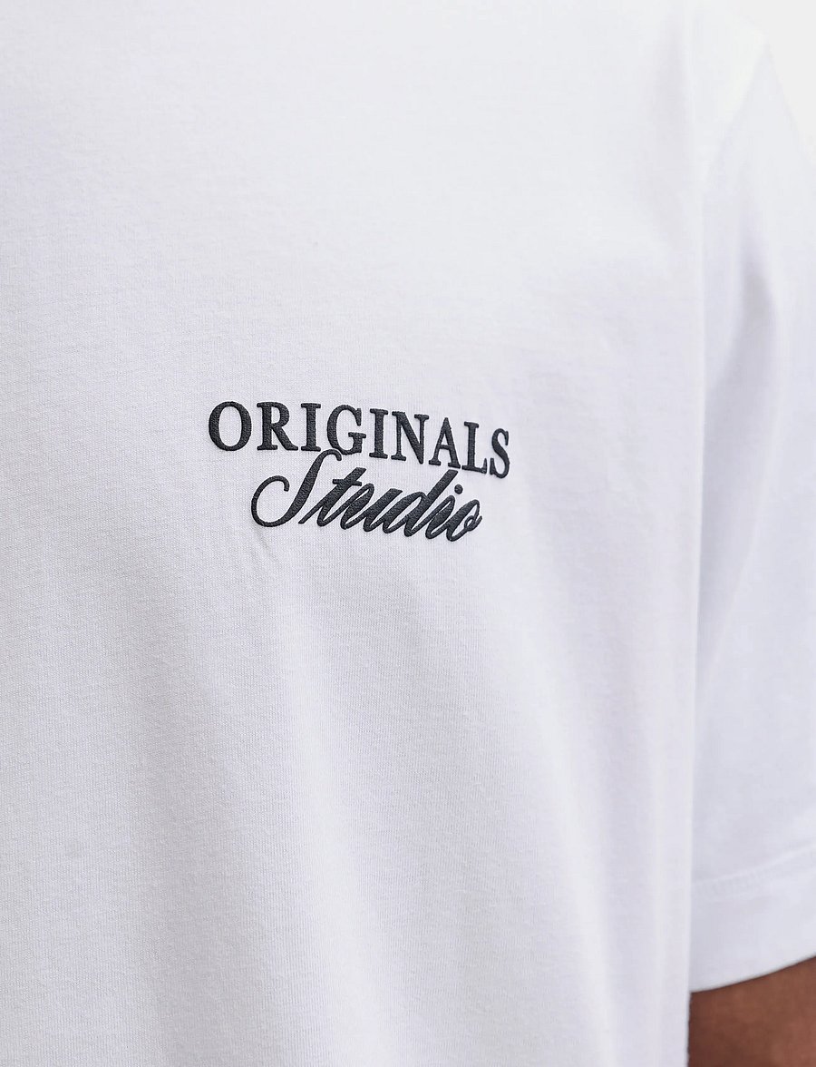Jack & Jones - JORNORREBRO TYPO TEE SS CREW NECK NOOS - kortærmede t-shirts - bright white - 5