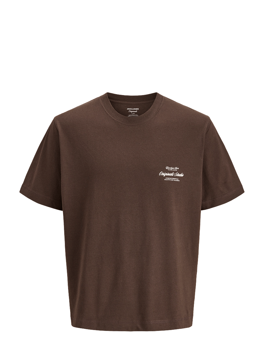 Jack & Jones - JORNORREBRO TYPO TEE SS CREW NECK NOOS - kurzärmelige t-shirts - java - 1
