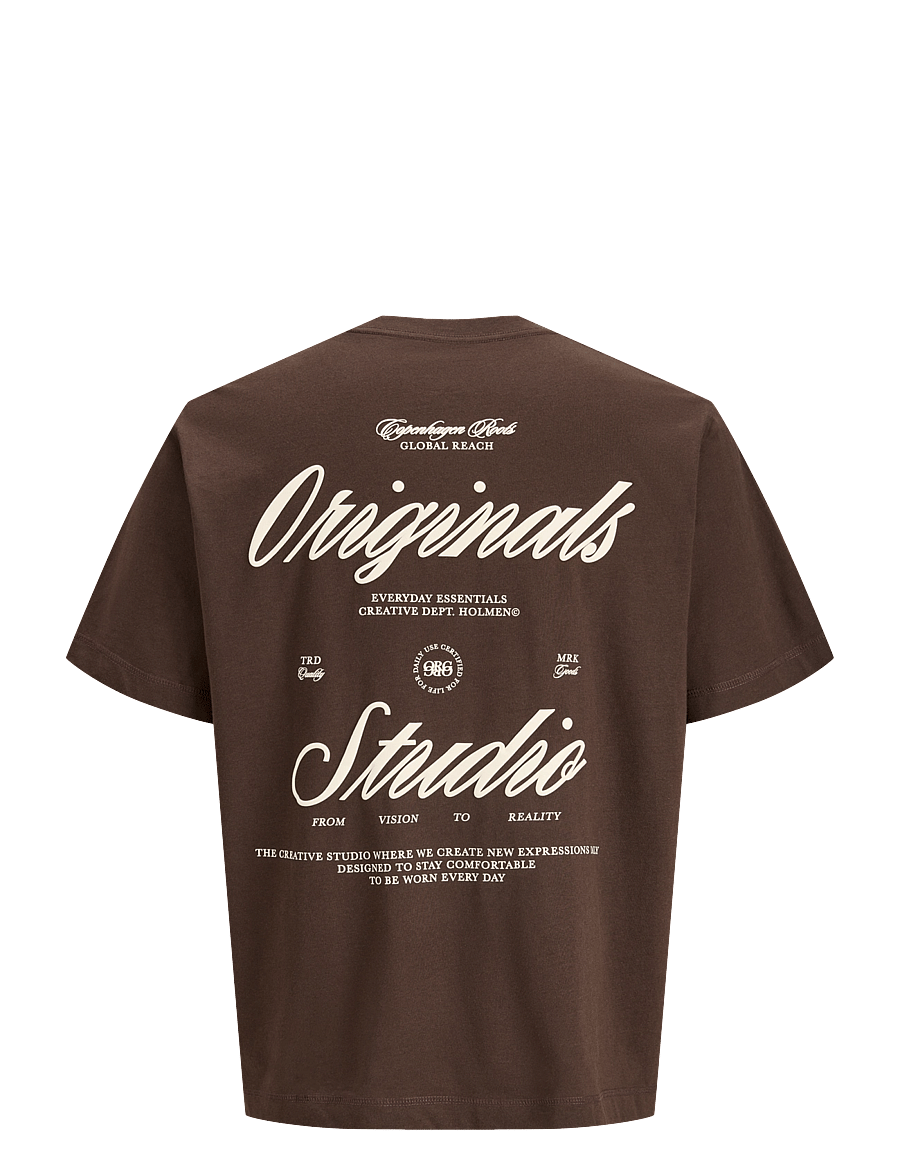 Jack & Jones - JORNORREBRO TYPO TEE SS CREW NECK NOOS - kurzärmelige t-shirts - java - 2