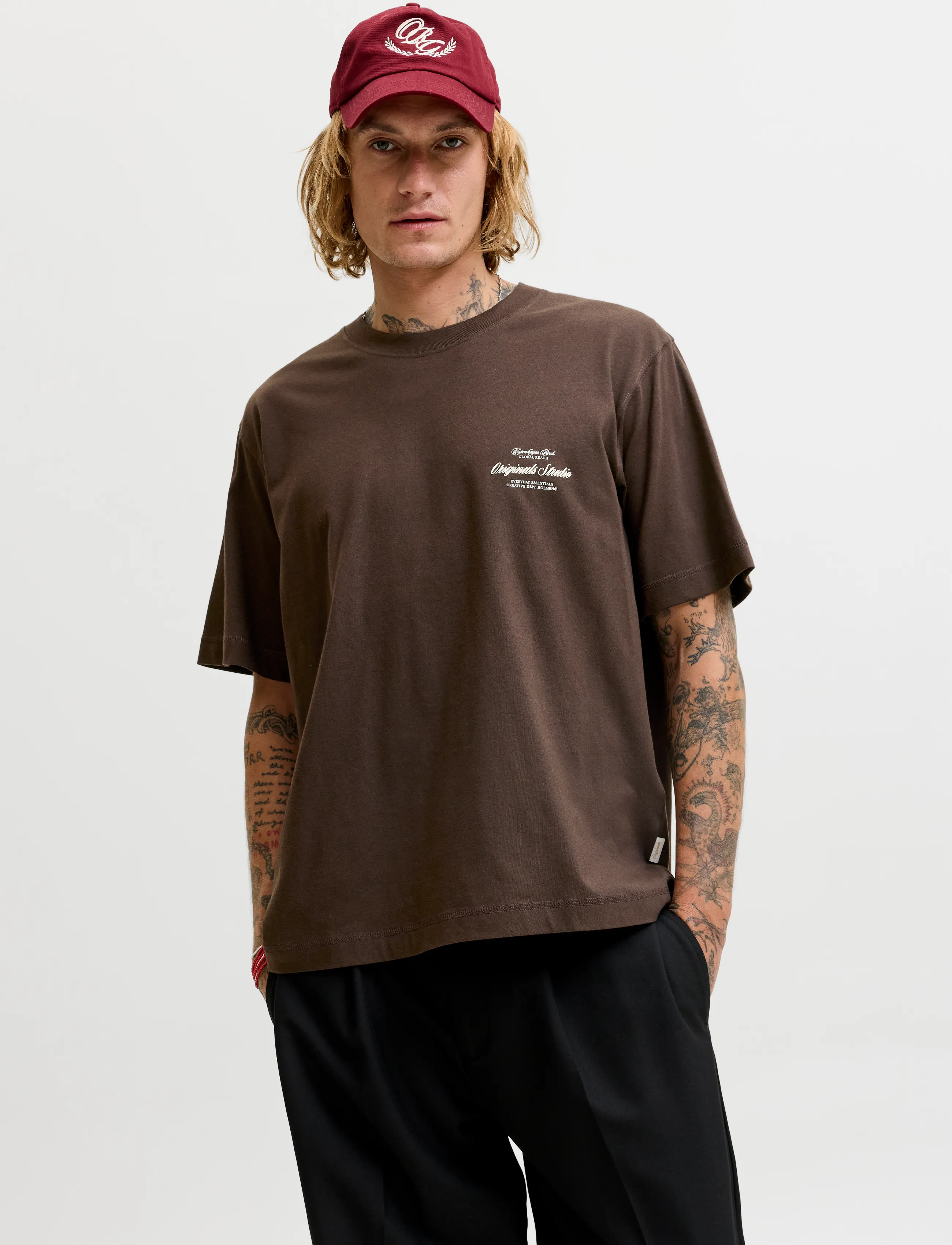 Jack & Jones JORNORREBRO TYPO TEE SS CREW NECK NOOS - Kleidung - JAVA / brown
