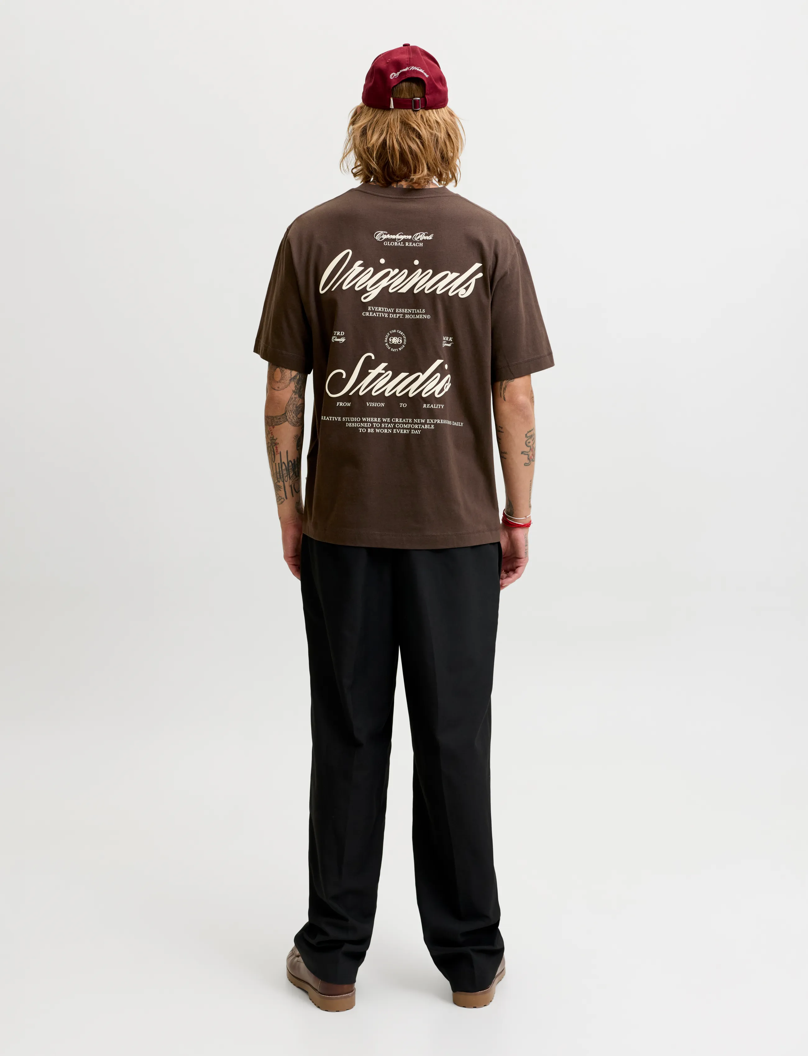 Jack & Jones - JORNORREBRO TYPO TEE SS CREW NECK NOOS - kurzärmelige t-shirts - java - 3