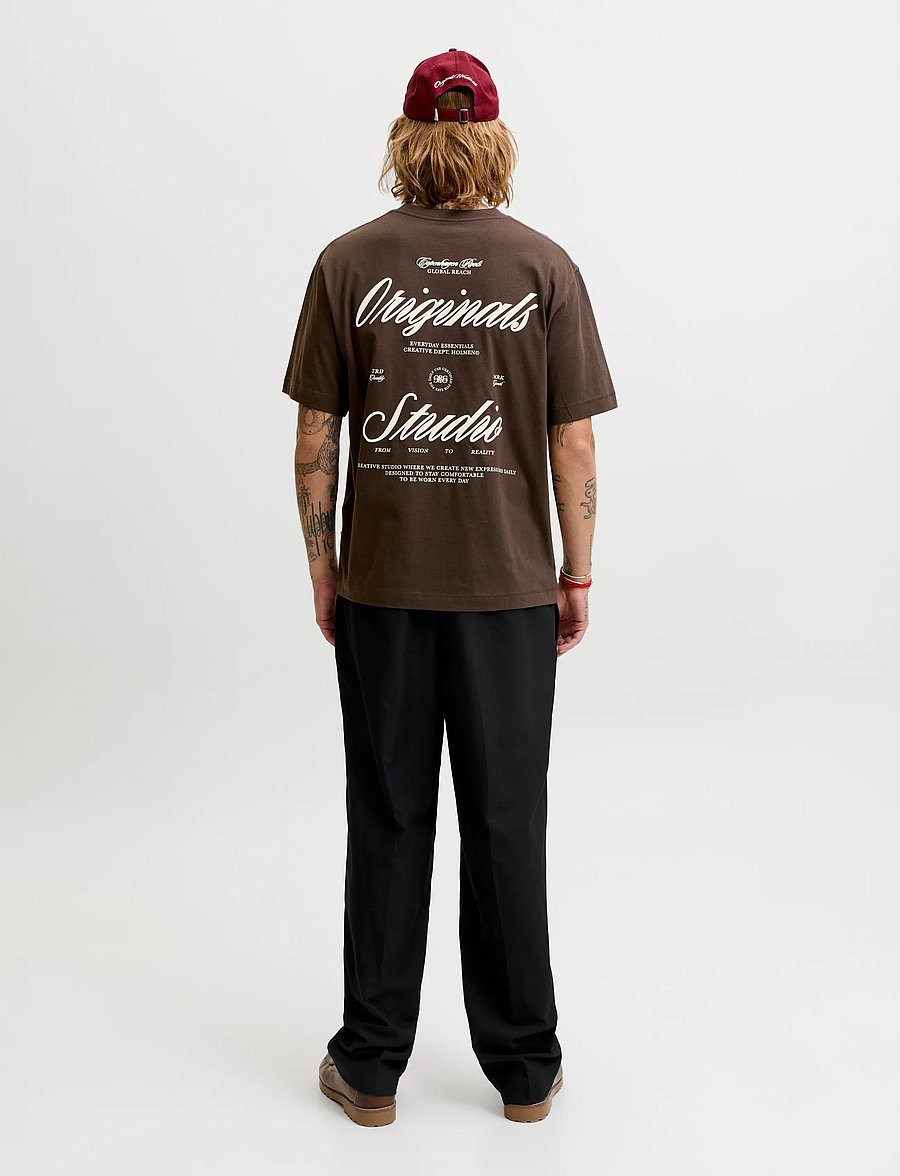 Jack & Jones - JORNORREBRO TYPO TEE SS CREW NECK NOOS - kurzärmelige t-shirts - java - 3