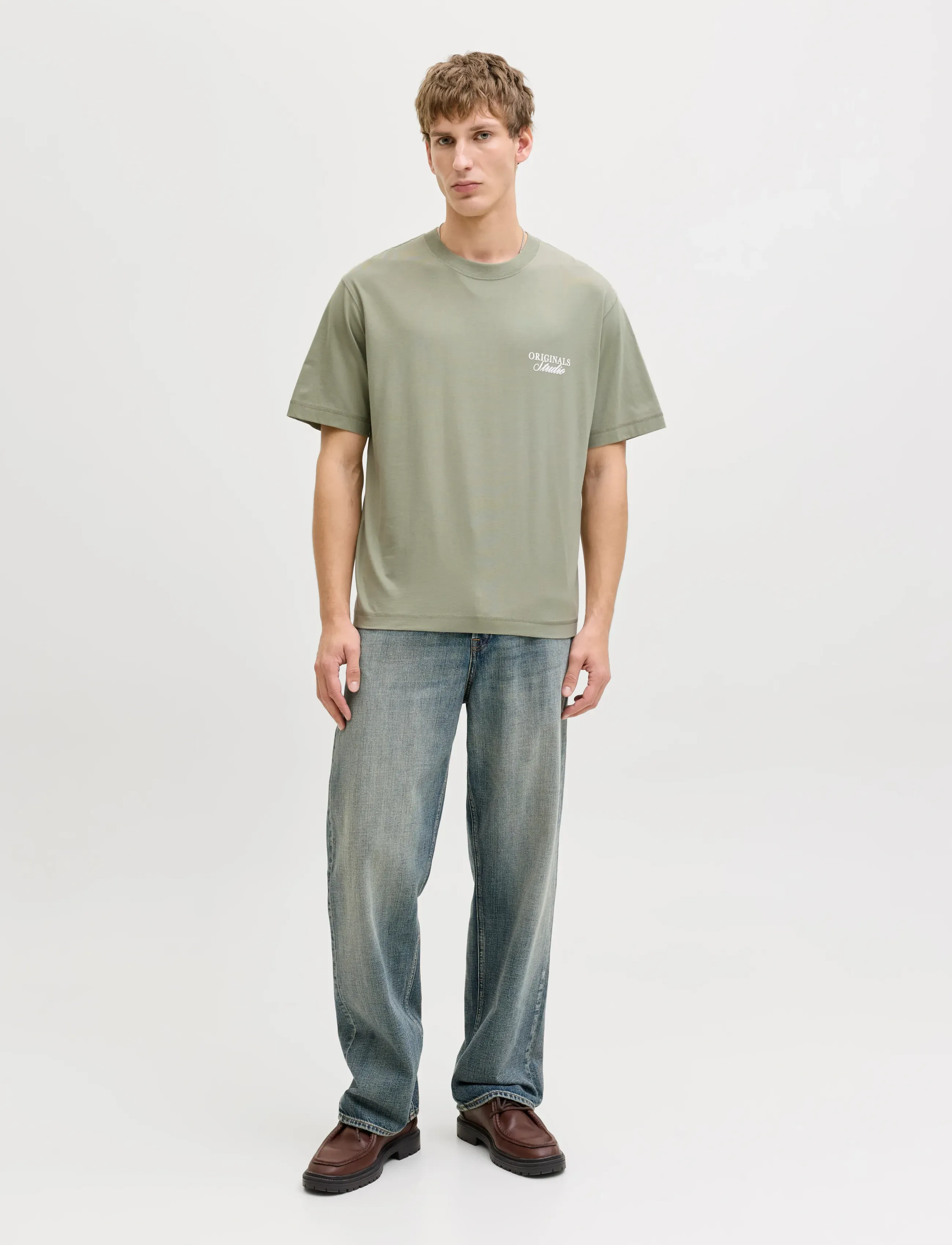 Jack & Jones - JORNORREBRO TYPO TEE SS CREW NECK NOOS - kortærmede t-shirts - seagrass - 4