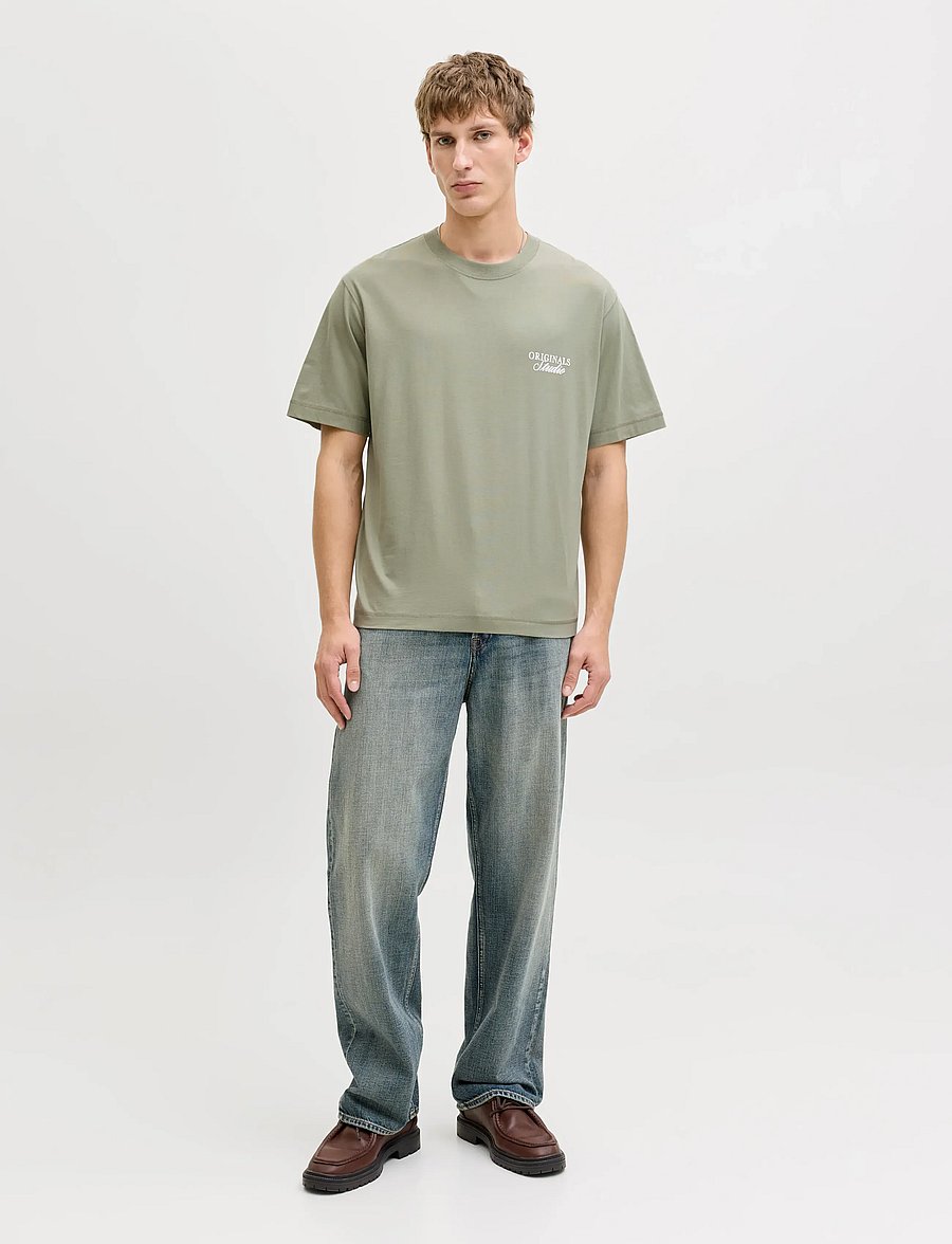 Jack & Jones - JORNORREBRO TYPO TEE SS CREW NECK NOOS - kortærmede t-shirts - seagrass - 4