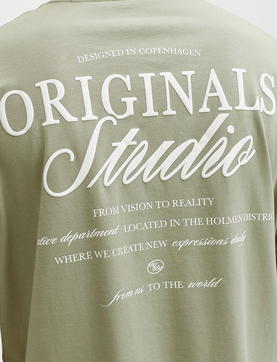 Jack & Jones - JORNORREBRO TYPO TEE SS CREW NECK NOOS - kortærmede t-shirts - seagrass - 5
