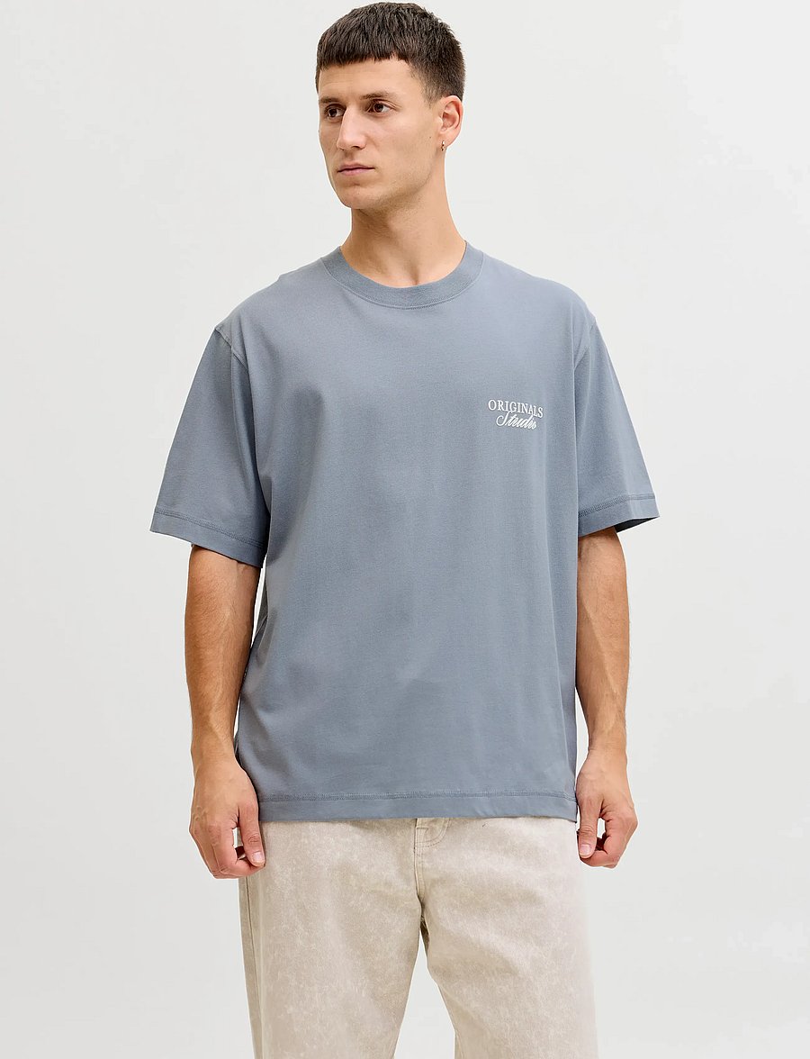Jack & Jones - JORNORREBRO TYPO TEE SS CREW NECK NOOS - kortærmede t-shirts - tradewinds - 0