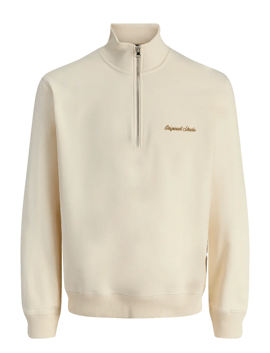 Jack & Jones - JORNORREBRO EMB SWEAT HIGH NECK NOOS - sweatshirts - antique white - 1