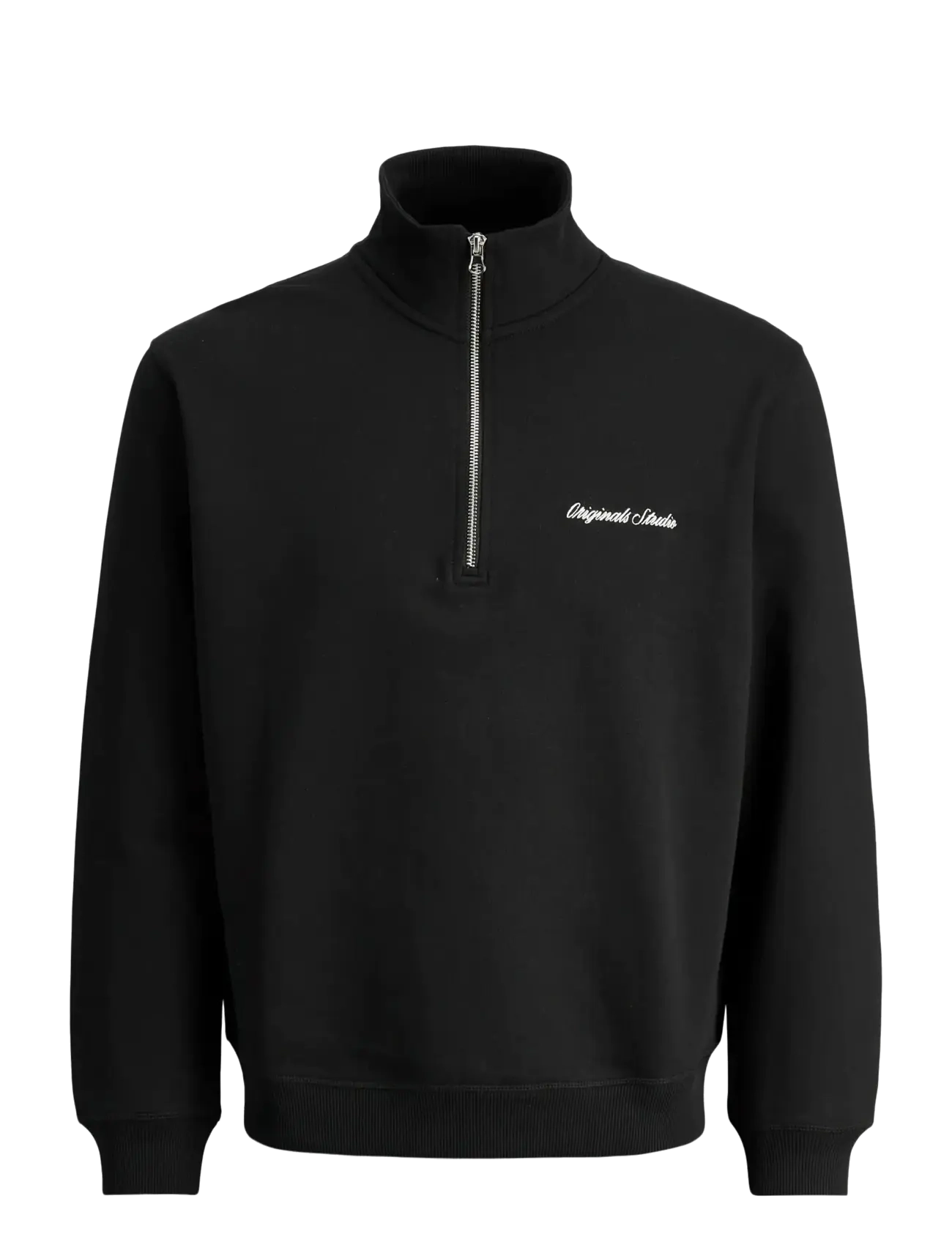 JORNORREBRO EMB SWEAT HIGH NECK NOOS - BLACK