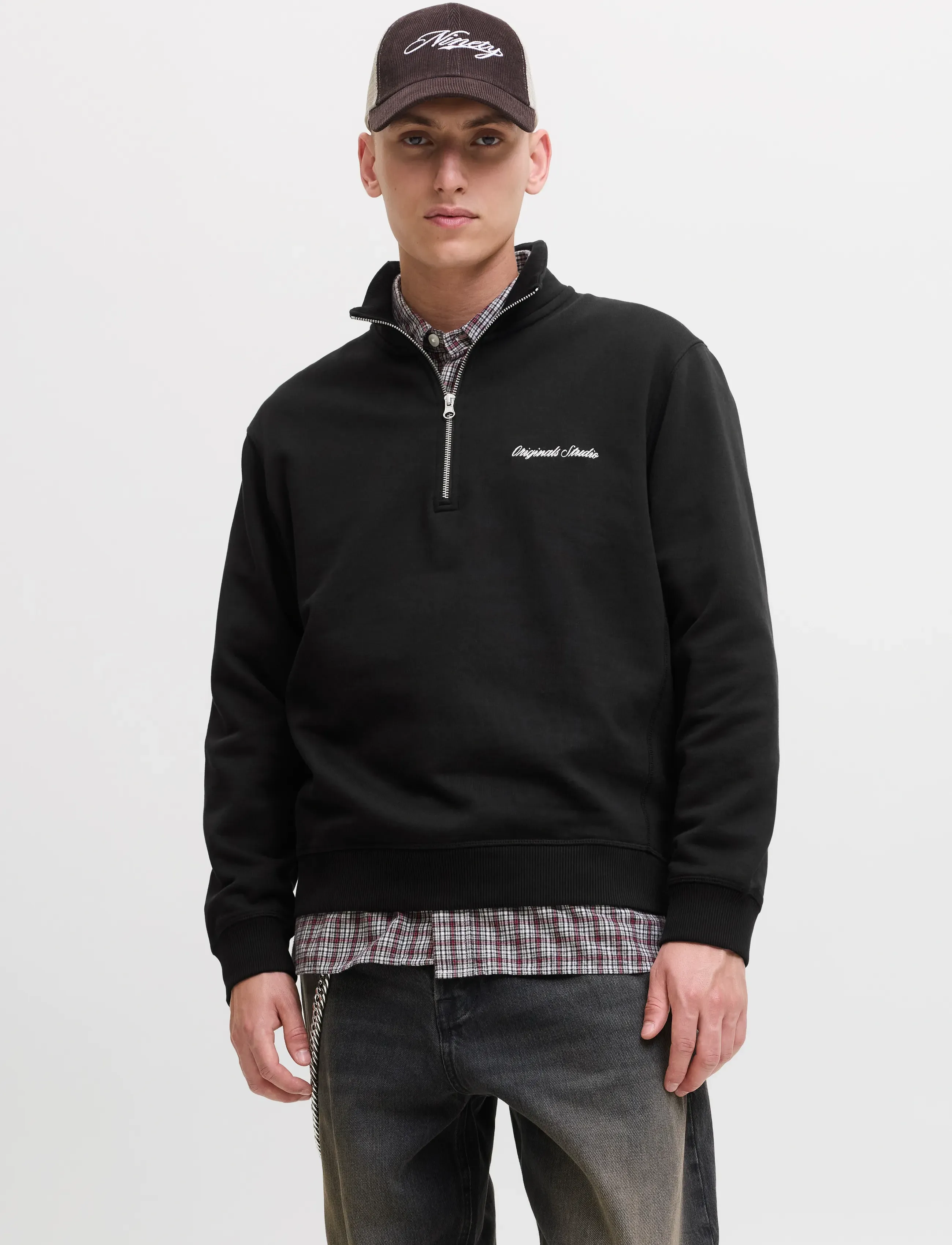 Jack & Jones JORNORREBRO EMB SWEAT HIGH NECK NOOS - Riided - BLACK / black