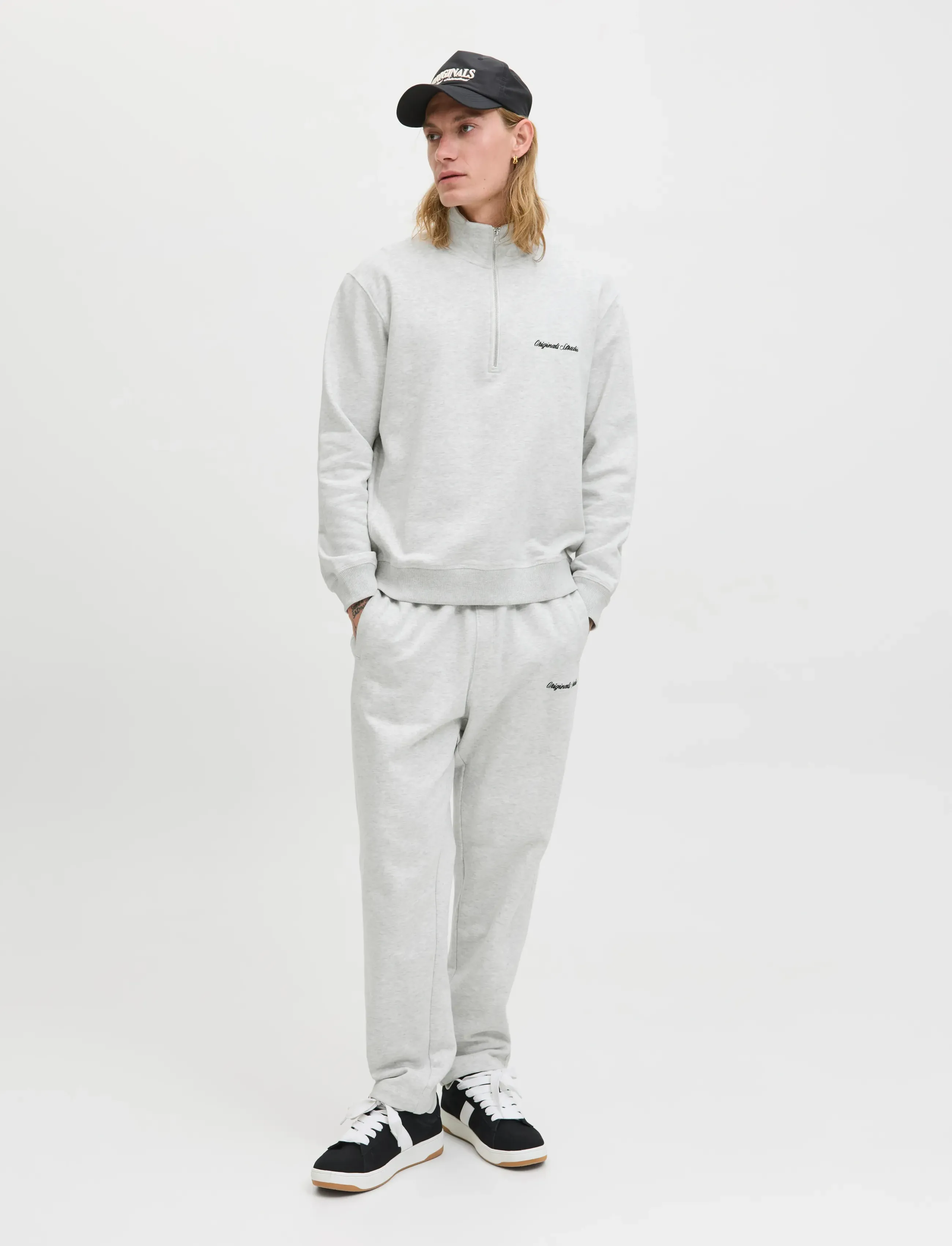 Jack & Jones - JORNORREBRO EMB SWEAT HIGH NECK NOOS - kollektioner - white melange - 3