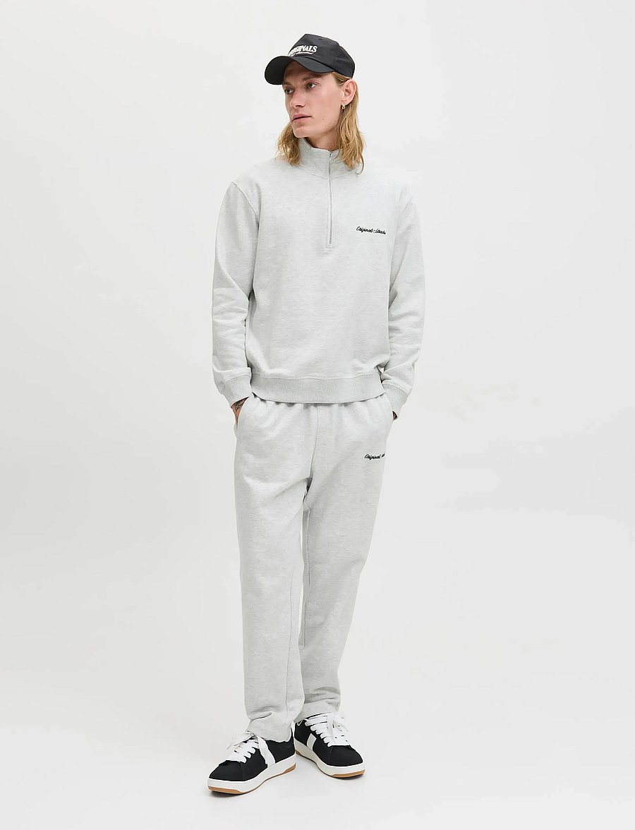 Jack & Jones - JORNORREBRO EMB SWEAT HIGH NECK NOOS - sweatshirts - white melange - 3