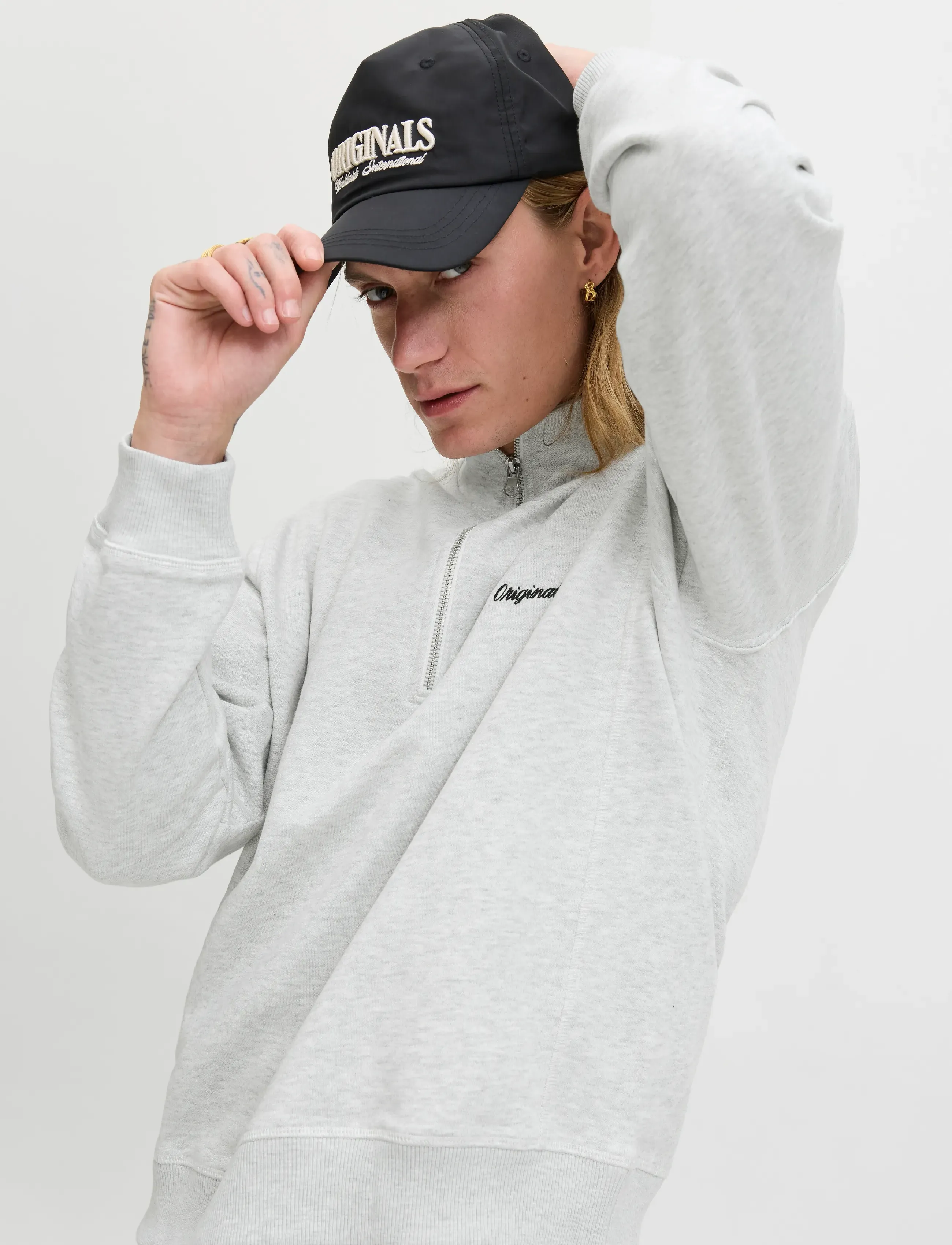 Jack & Jones - JORNORREBRO EMB SWEAT HIGH NECK NOOS - kollektioner - white melange - 5