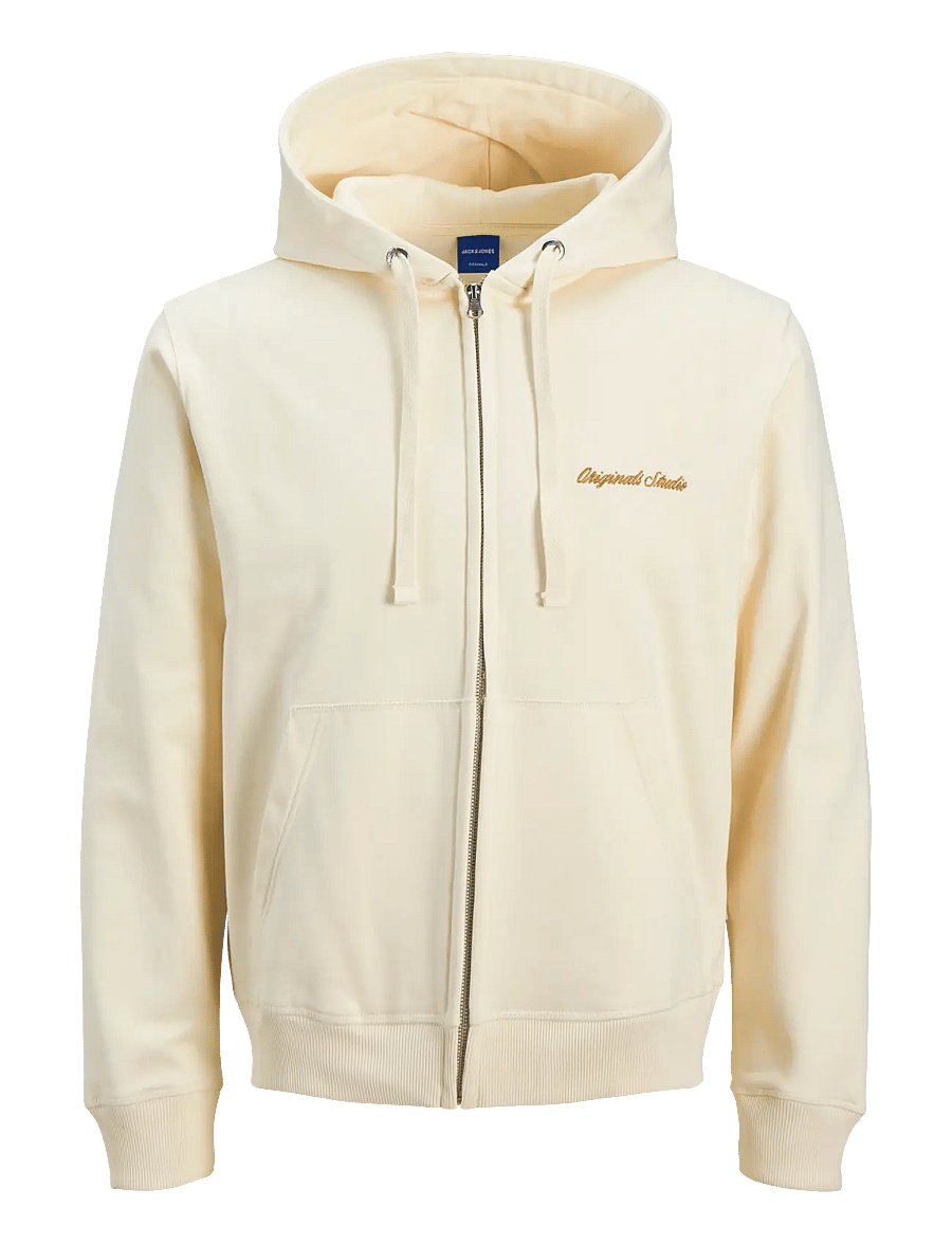 Jack & Jones - JORNORREBRO EMB SWEAT ZIP HOOD NOOS - sweats à capuche - antique white - 1