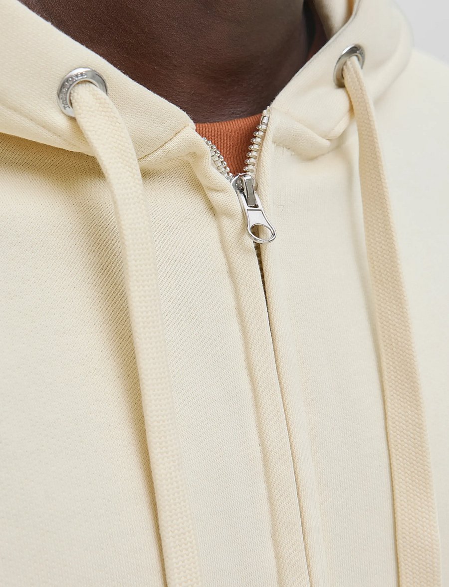 Jack & Jones - JORNORREBRO EMB SWEAT ZIP HOOD NOOS - sweats à capuche - antique white - 4