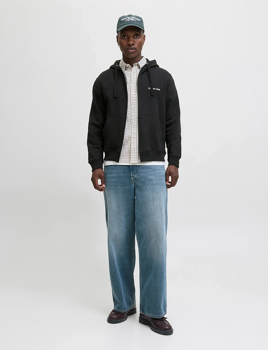 Jack & Jones - JORNORREBRO EMB SWEAT ZIP HOOD NOOS - hættetrøjer - black - 3