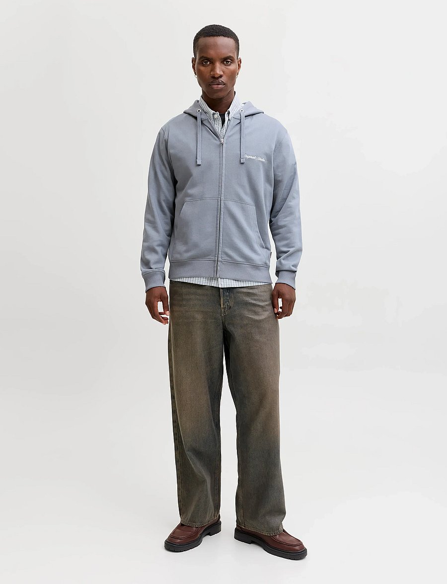 Jack & Jones - JORNORREBRO EMB SWEAT ZIP HOOD NOOS - hættetrøjer - tradewinds - 3
