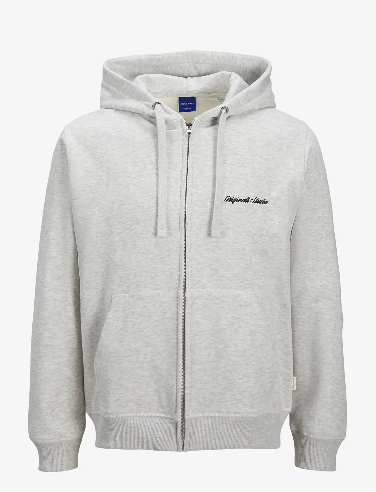 Jack & Jones - JORNORREBRO EMB SWEAT ZIP HOOD NOOS - hættetrøjer - white melange - 1