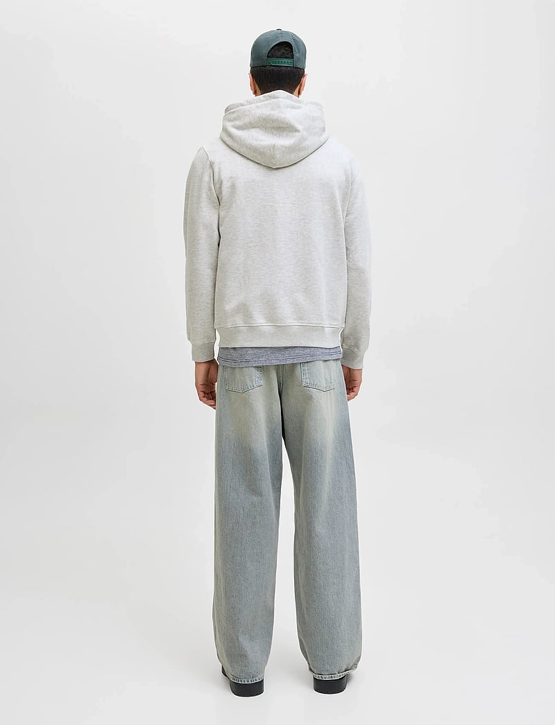 Jack & Jones - JORNORREBRO EMB SWEAT ZIP HOOD NOOS - hættetrøjer - white melange - 2