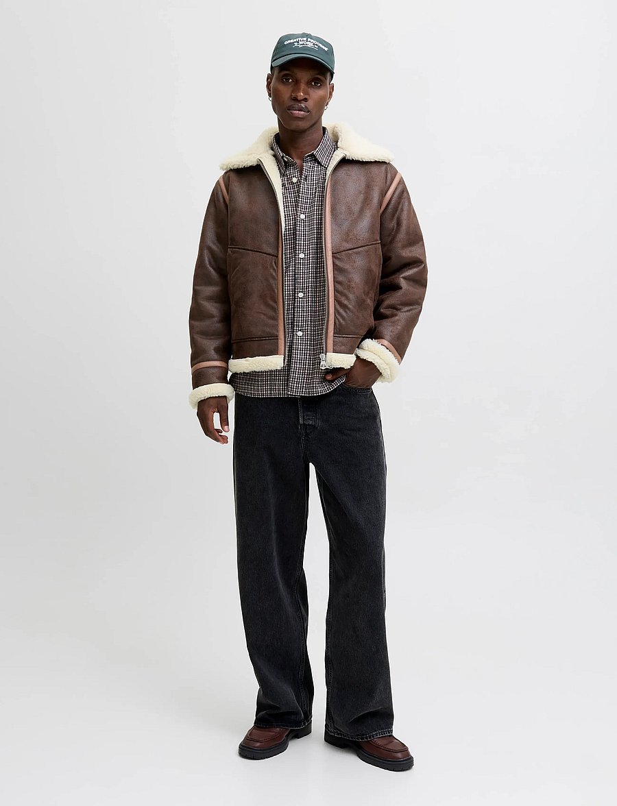 Jack & Jones - JORLIVERPOOL AVIATOR JACKET SN - frühlingsjacken - chocolate torte - 4