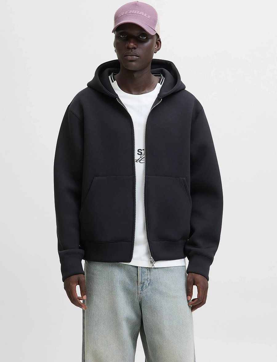 Jack & Jones - JCOCOVER SCUBA SWEAT ZIP HOOD SN - kapuzenpullover - black - 0