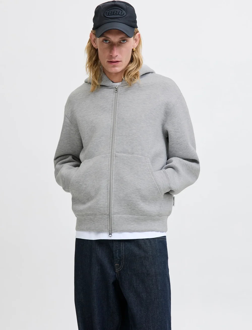 Jack & Jones - JCOCOVER SCUBA SWEAT ZIP HOOD SN - hoodies - light grey melange - 0