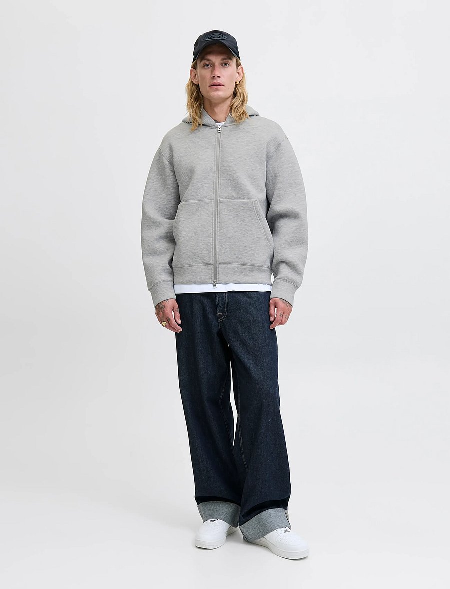 Jack & Jones - JCOCOVER SCUBA SWEAT ZIP HOOD SN - kapuzenpullover - light grey melange - 3