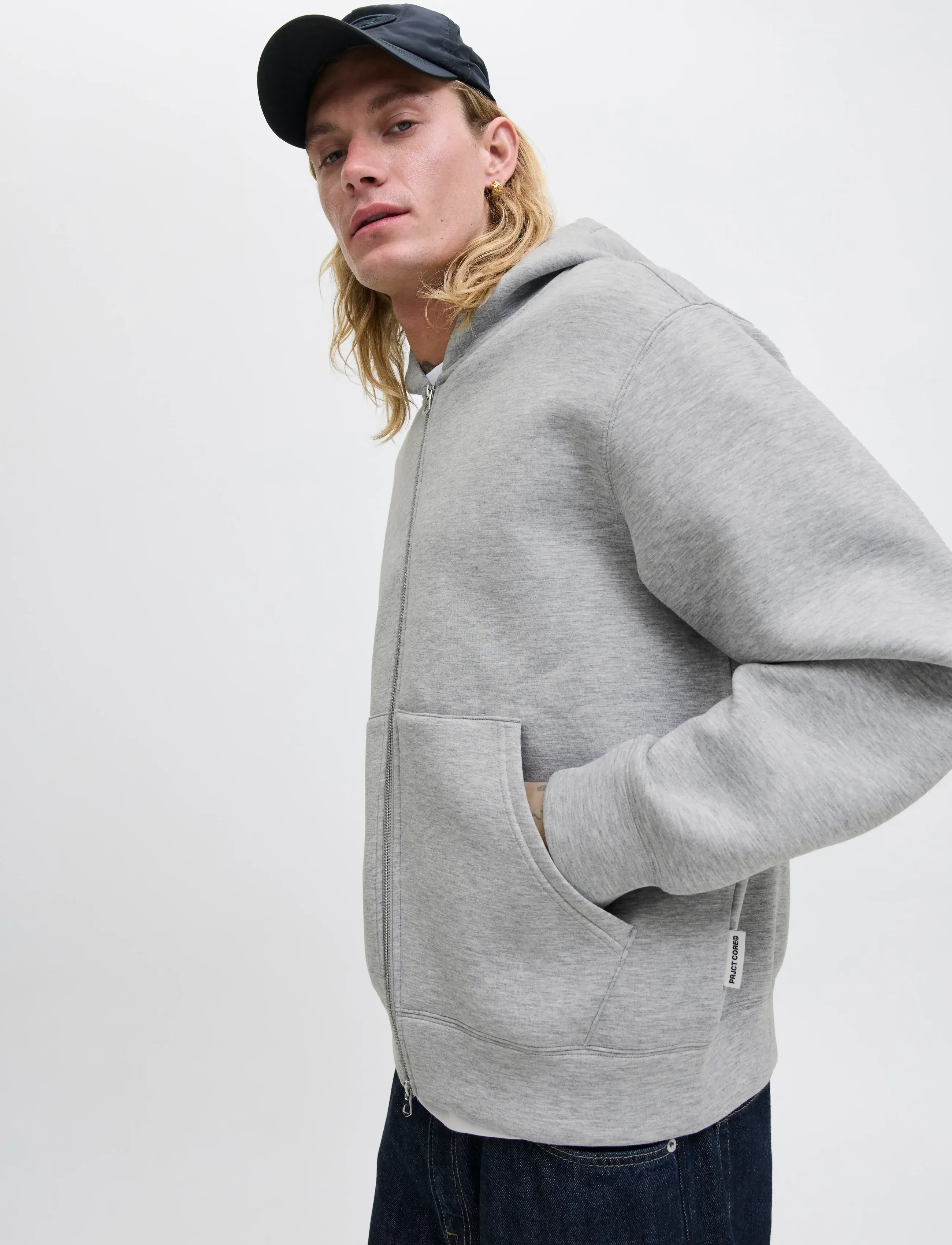 Jack & Jones - JCOCOVER SCUBA SWEAT ZIP HOOD SN - hættetrøjer - light grey melange - 4