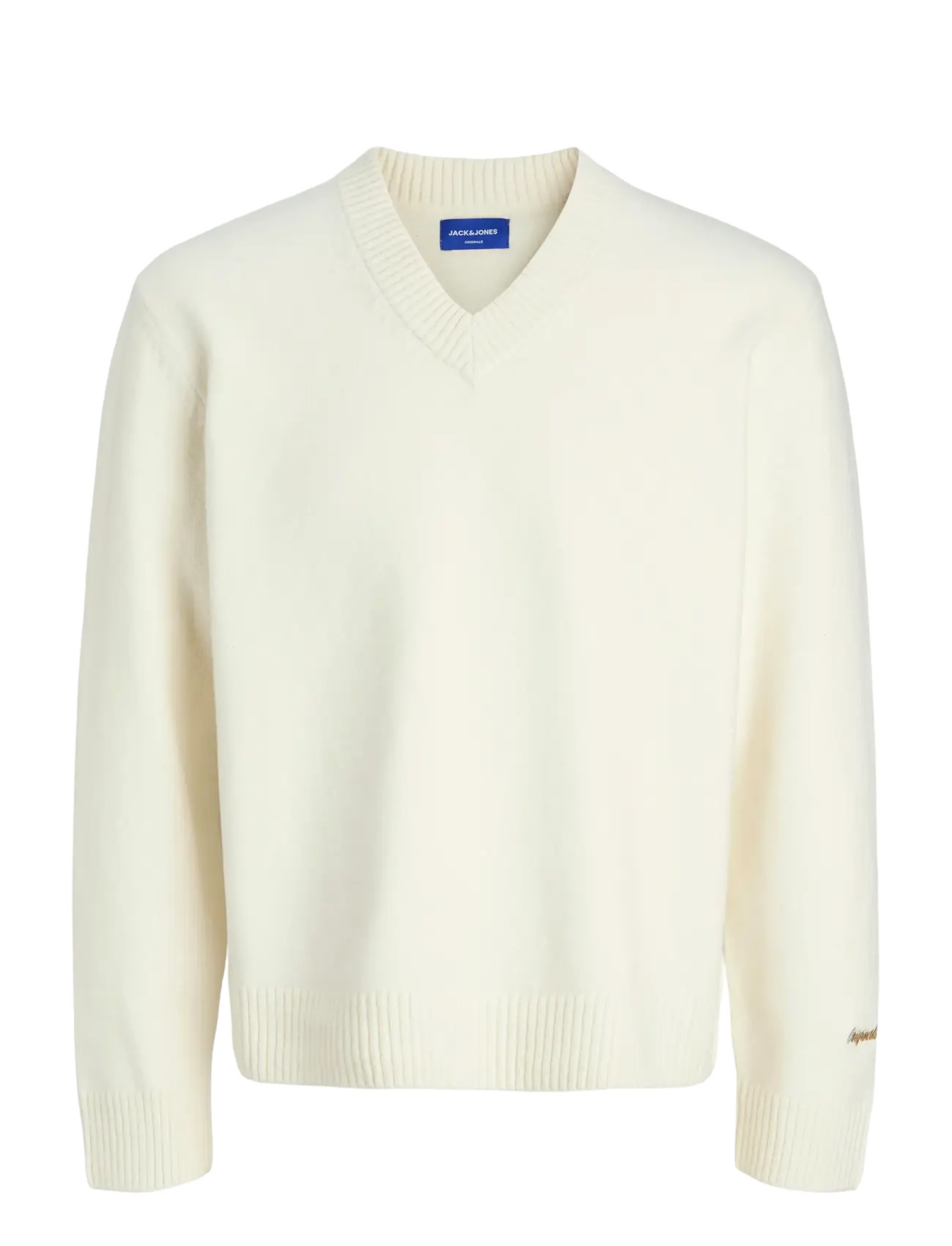 JACK & JONES Jornorrebro Knit V-Ausschnitt Weiß - XXL - Herren