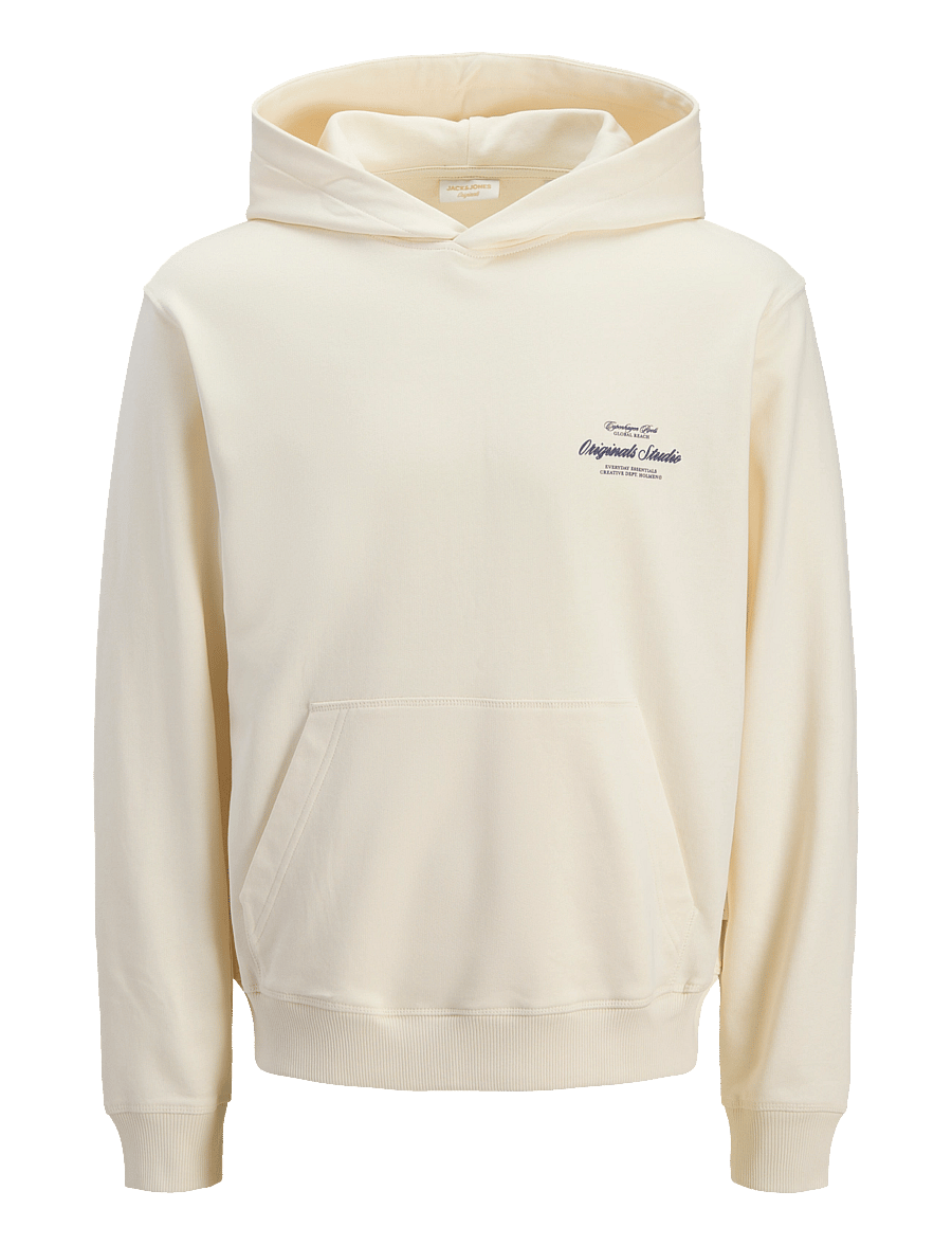 Jack & Jones - JORNORREBRO TYPO BACK SWEAT HOOD SN - hoodies - antique white - 1