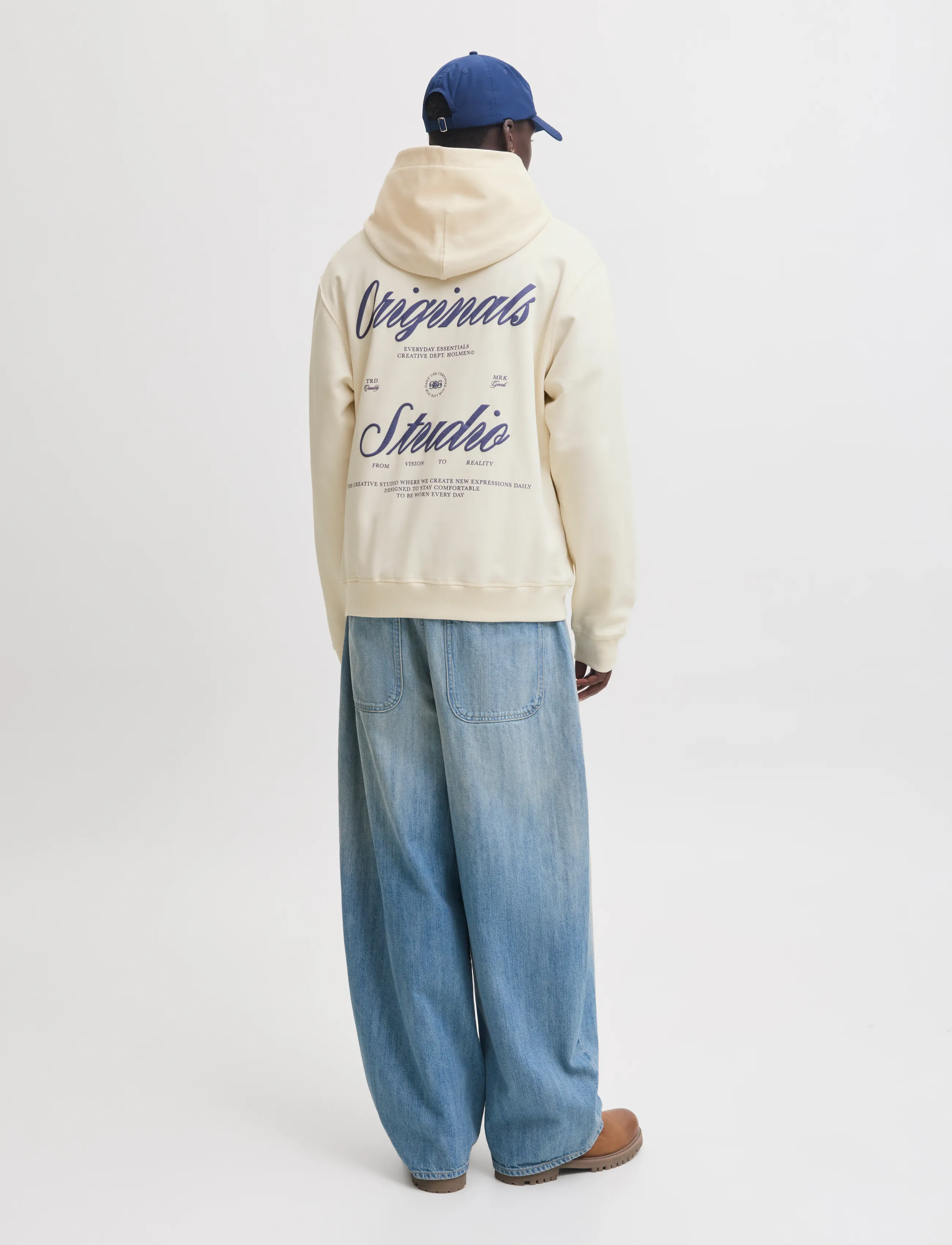 Jack & Jones - JORNORREBRO TYPO BACK SWEAT HOOD SN - hoodies - antique white - 3