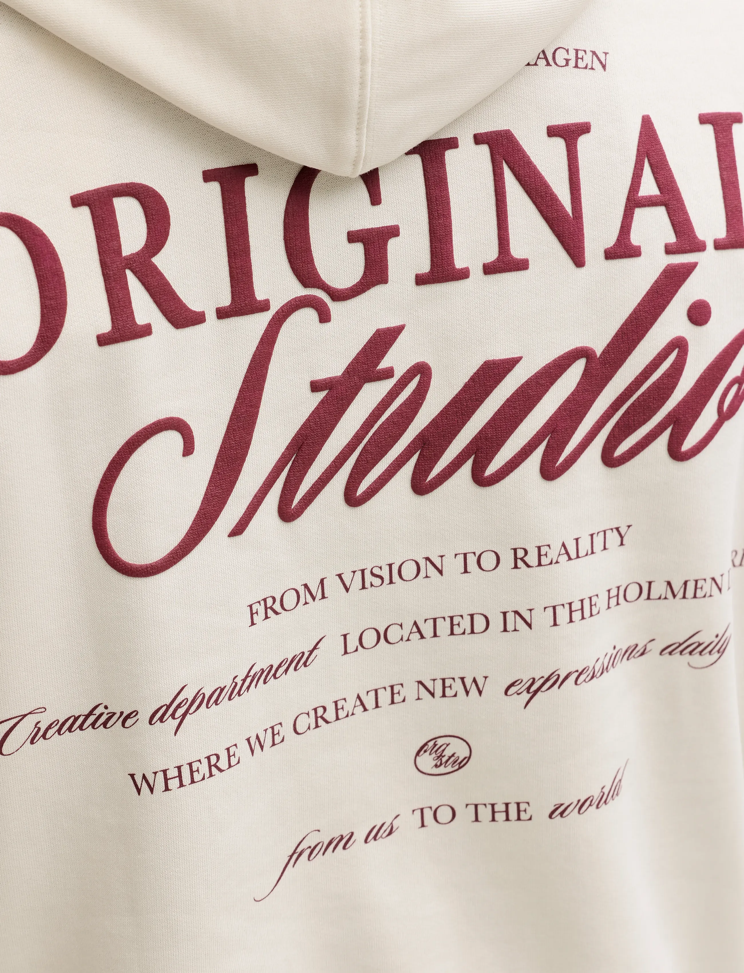 Jack & Jones - JORNORREBRO TYPO BACK SWEAT HOOD SN - hættetrøjer - antique white - 5