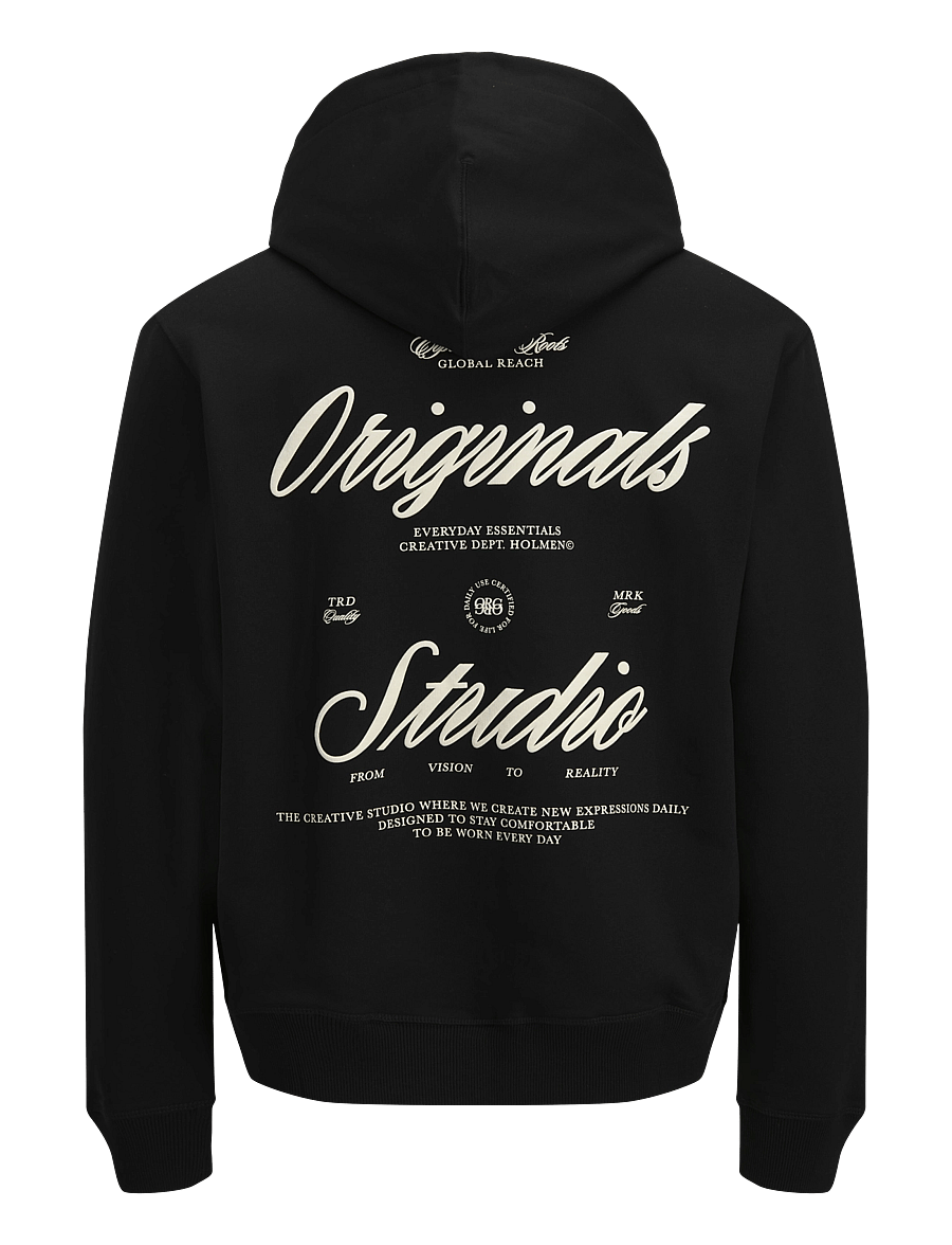 Jack & Jones - JORNORREBRO TYPO BACK SWEAT HOOD SN - hoodies - black - 2