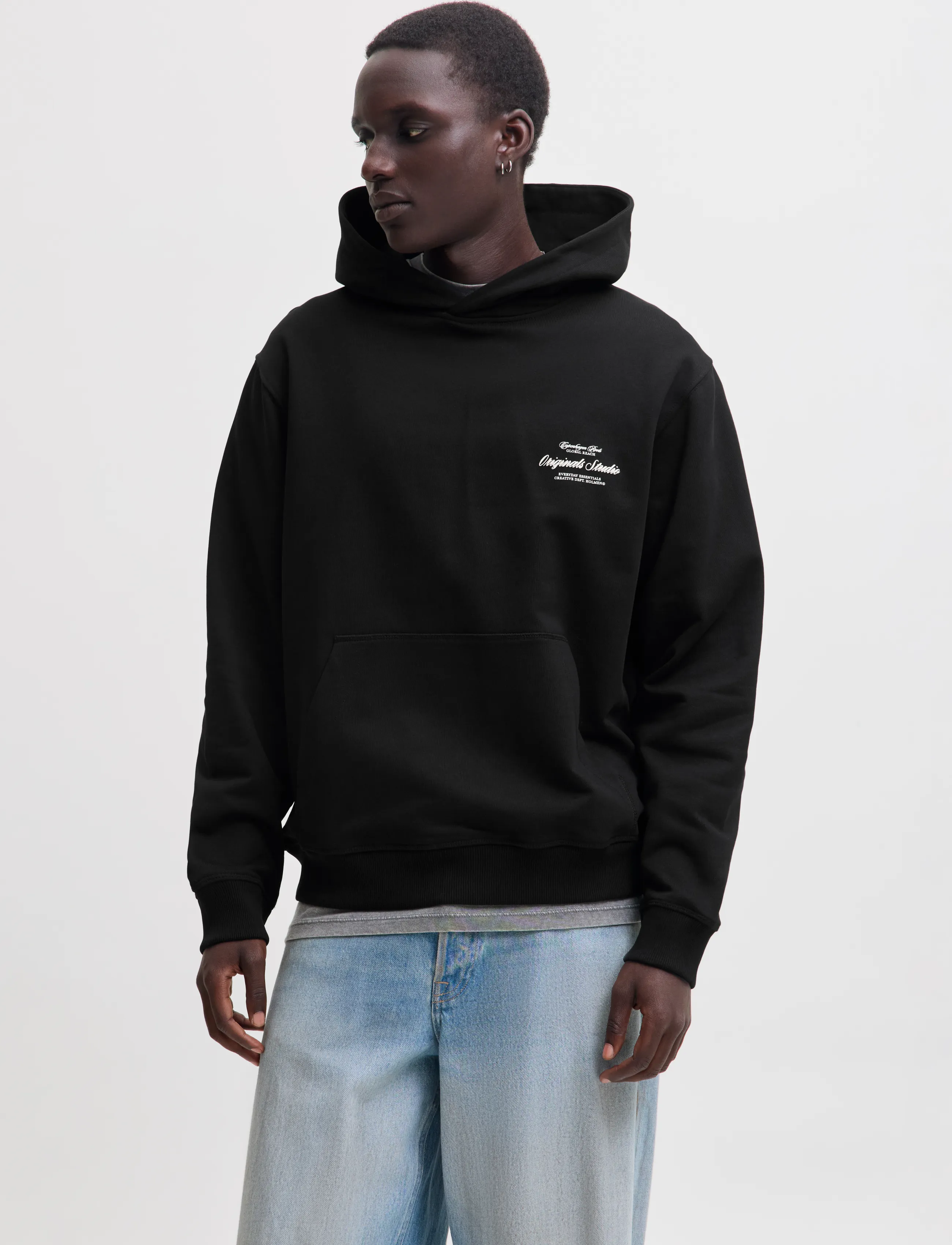 Jack & Jones JORNORREBRO TYPO BACK SWEAT HOOD SN - Hoodies - BLACK / black