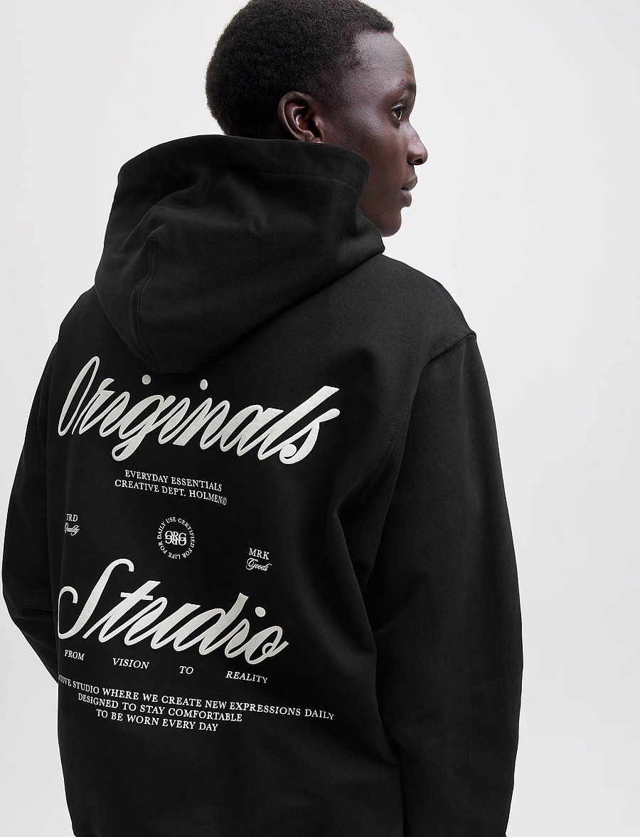 Jack & Jones - JORNORREBRO TYPO BACK SWEAT HOOD SN - hoodies - black - 5