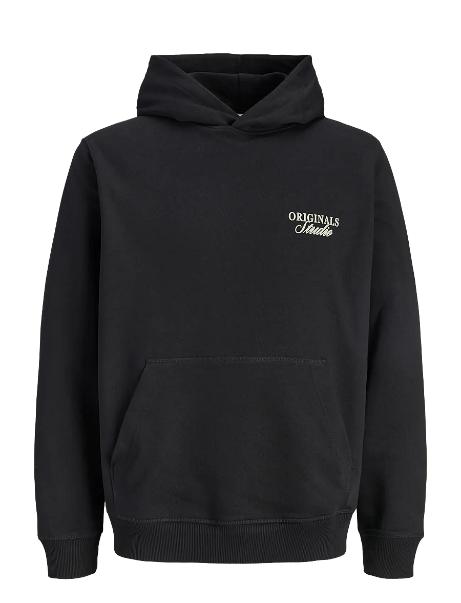 Jack & Jones - JORNORREBRO TYPO BACK SWEAT HOOD SN - hættetrøjer - black - 1