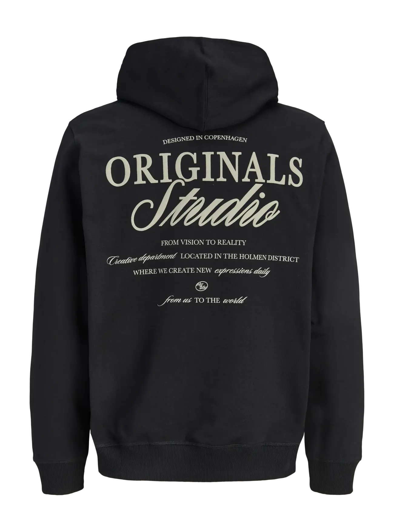 Jack & Jones - JORNORREBRO TYPO BACK SWEAT HOOD SN - hættetrøjer - black - 2
