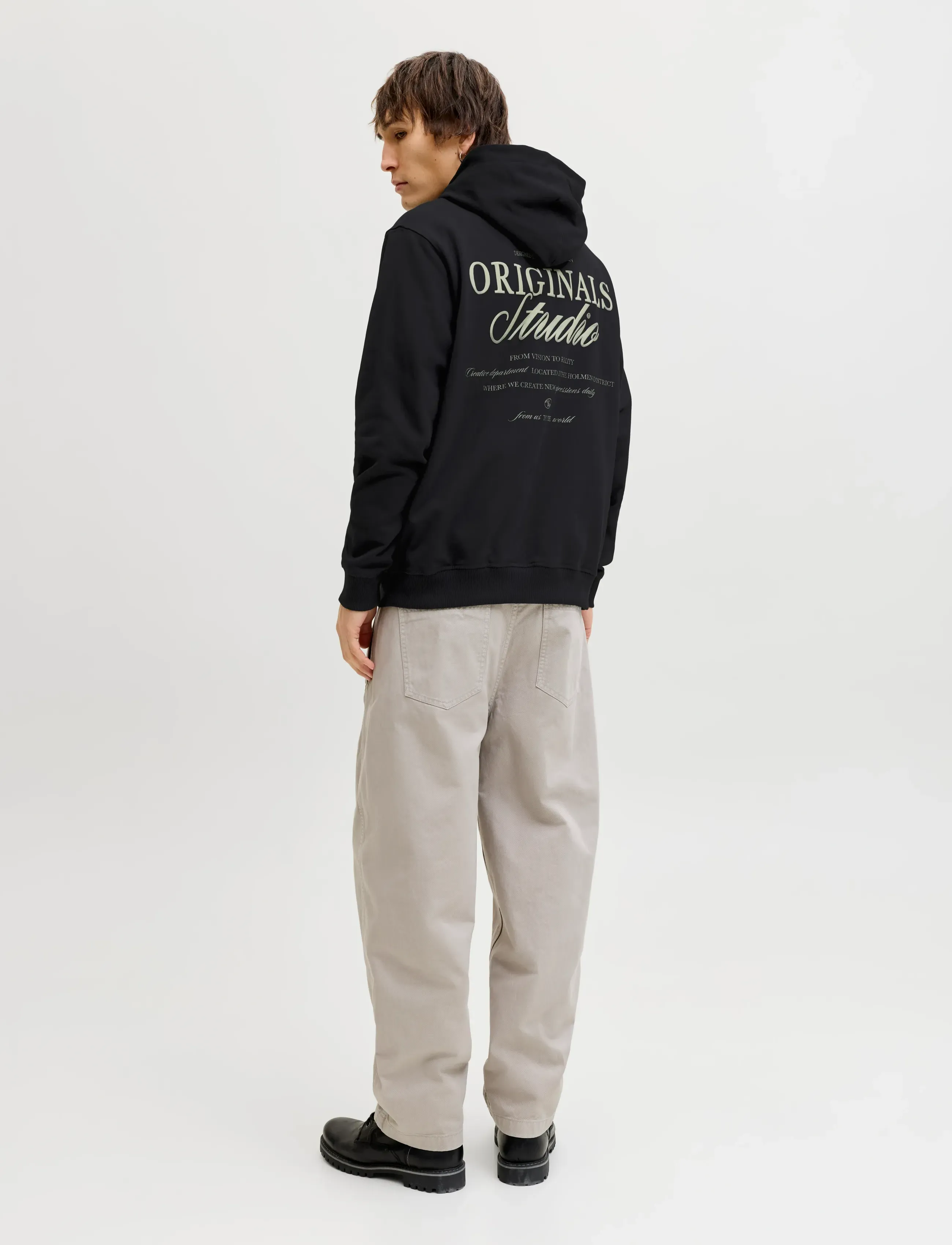 Jack & Jones - JORNORREBRO TYPO BACK SWEAT HOOD SN - hættetrøjer - black - 3