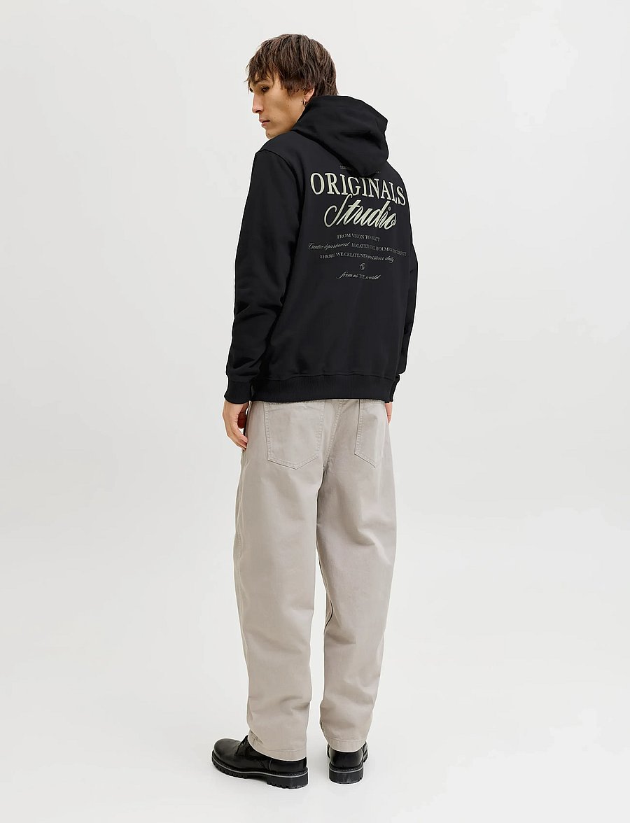 Jack & Jones - JORNORREBRO TYPO BACK SWEAT HOOD SN - hættetrøjer - black - 3
