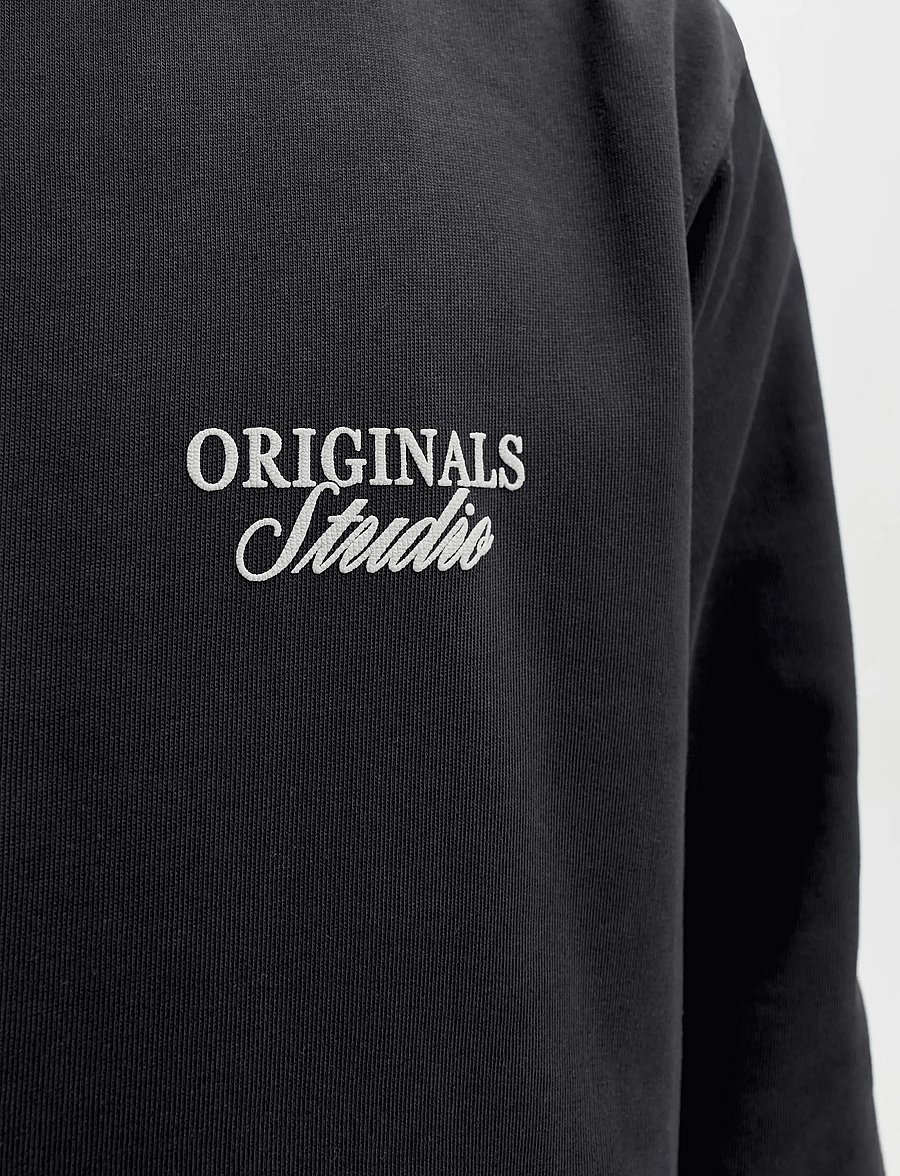 Jack & Jones - JORNORREBRO TYPO BACK SWEAT HOOD SN - hættetrøjer - black - 5