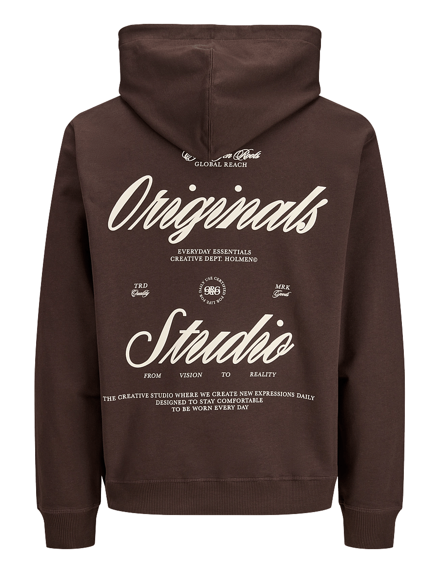 Jack & Jones - JORNORREBRO TYPO BACK SWEAT HOOD SN - kapuzenpullover - java - 2