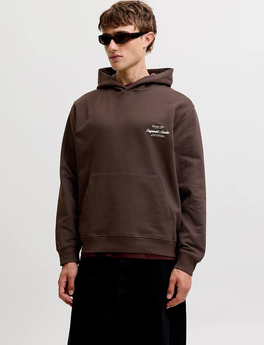 Jack & Jones - JORNORREBRO TYPO BACK SWEAT HOOD SN - kapuzenpullover - java - 0