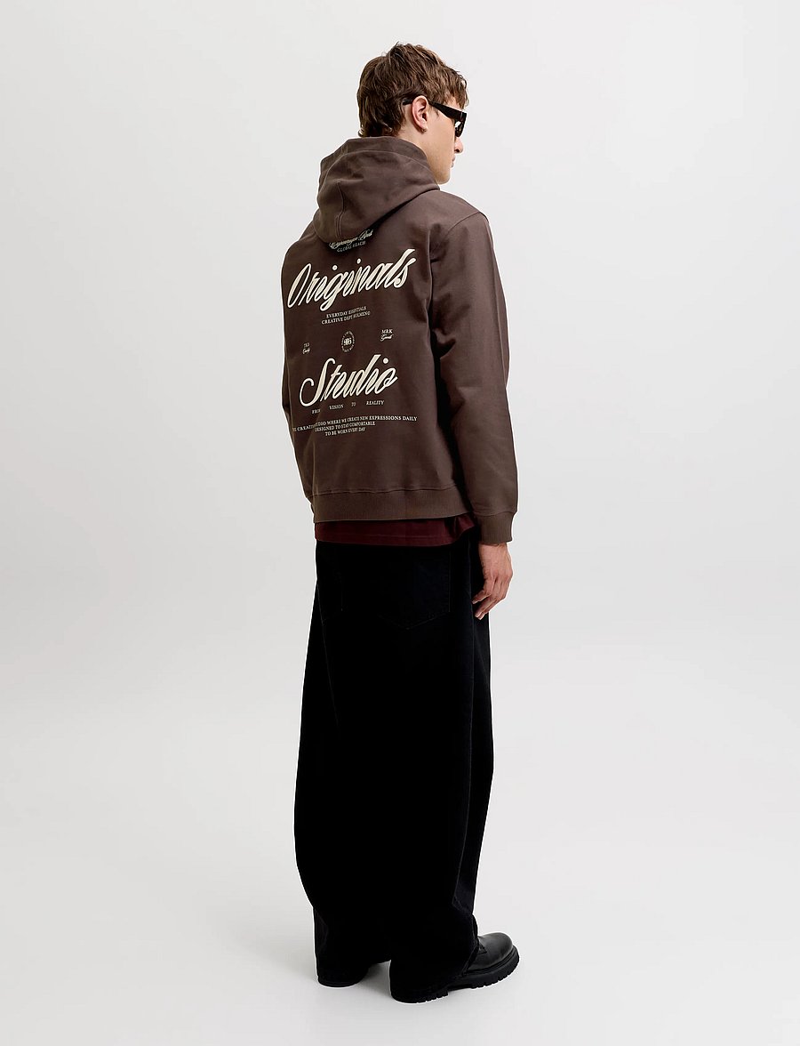 Jack & Jones - JORNORREBRO TYPO BACK SWEAT HOOD SN - kapuzenpullover - java - 3