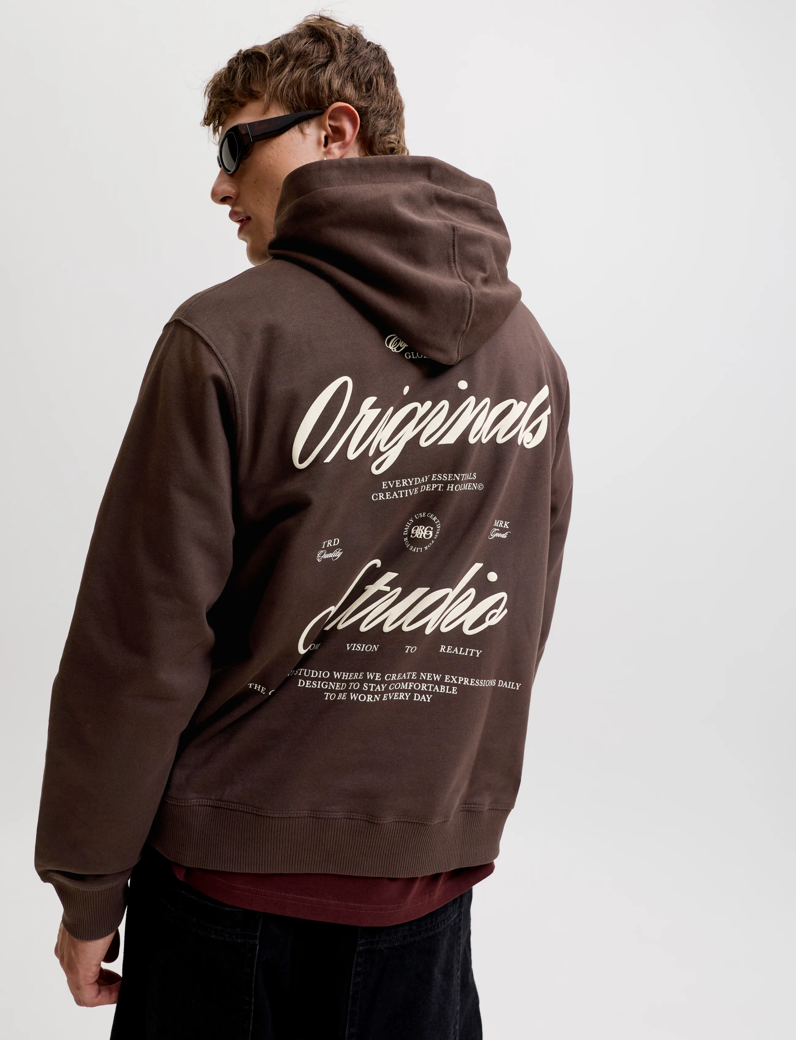 Jack & Jones - JORNORREBRO TYPO BACK SWEAT HOOD SN - kapuzenpullover - java - 5
