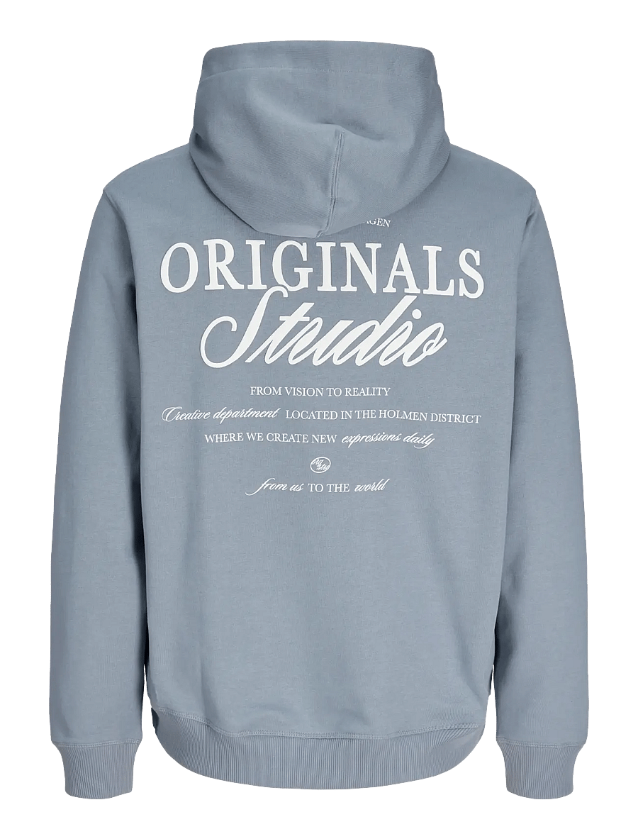 Jack & Jones - JORNORREBRO TYPO BACK SWEAT HOOD SN - hættetrøjer - tradewinds - 2