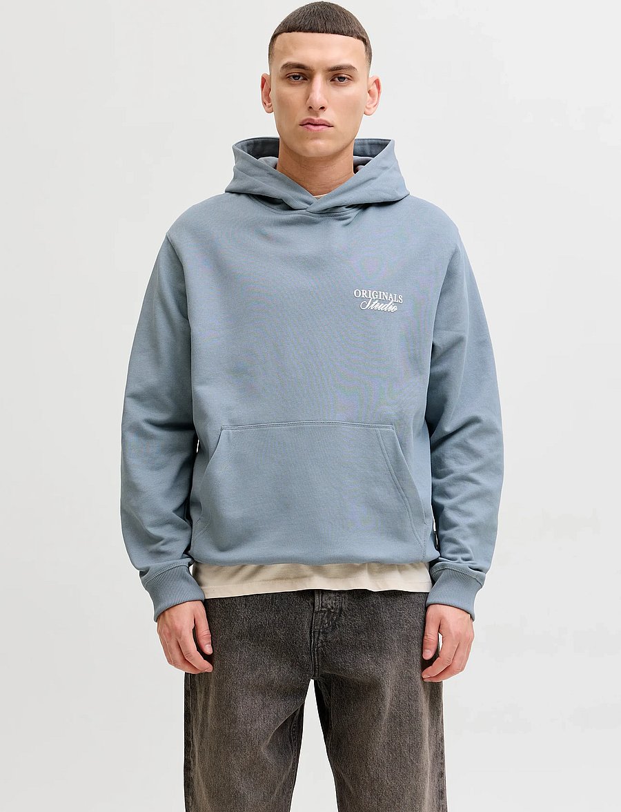 Jack & Jones - JORNORREBRO TYPO BACK SWEAT HOOD SN - hættetrøjer - tradewinds - 0