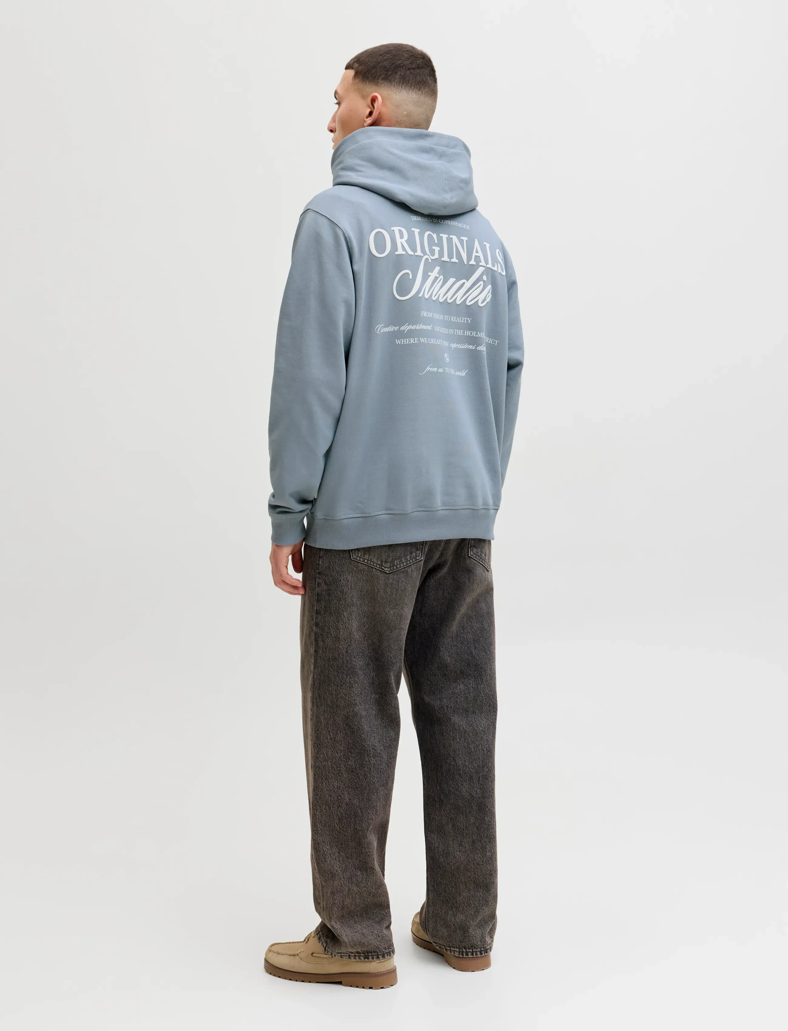 Jack & Jones - JORNORREBRO TYPO BACK SWEAT HOOD SN - hættetrøjer - tradewinds - 3