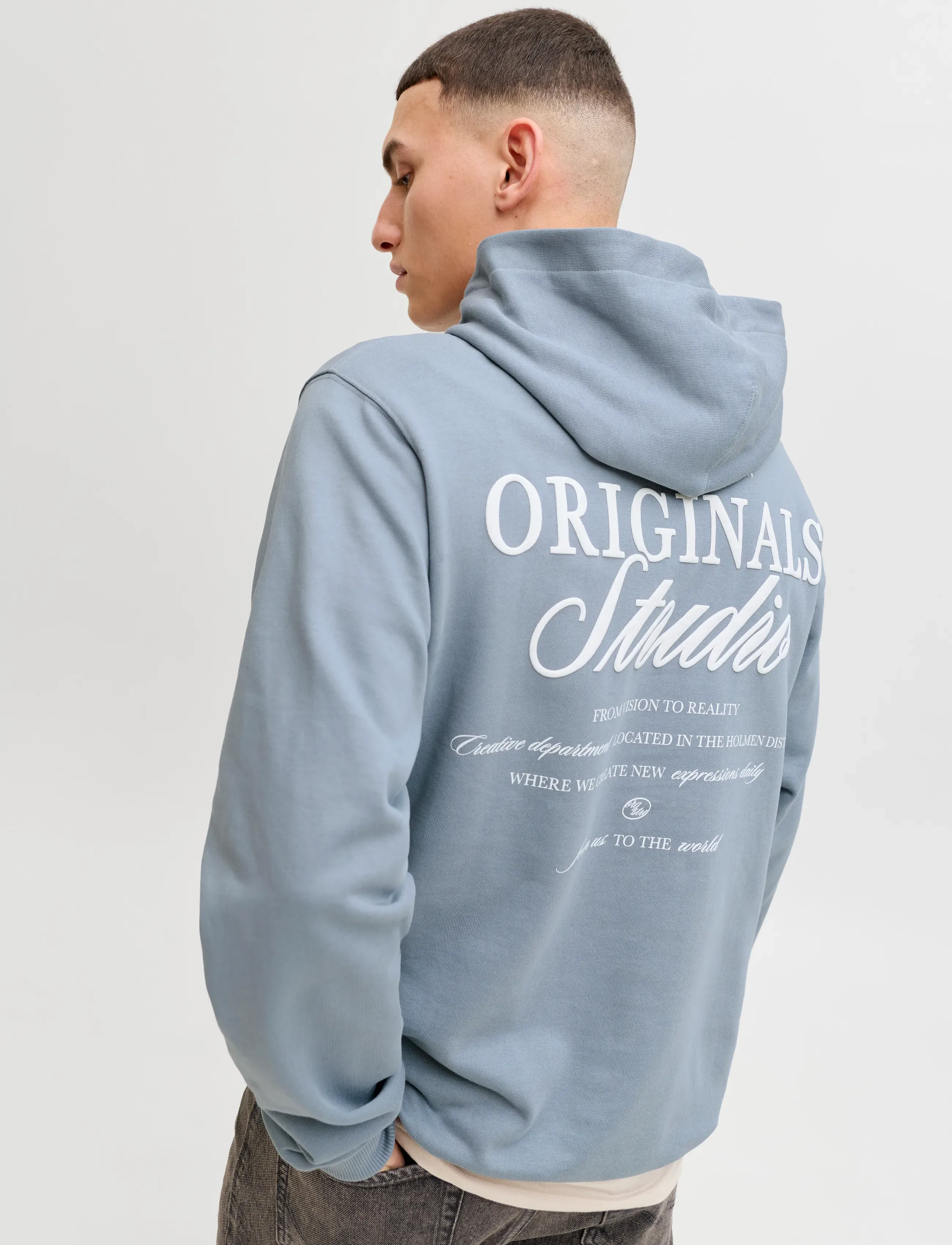 JACK & JONES Jornorrebro Typo Back Sweat Hood Sn hoodies herr – bild 5