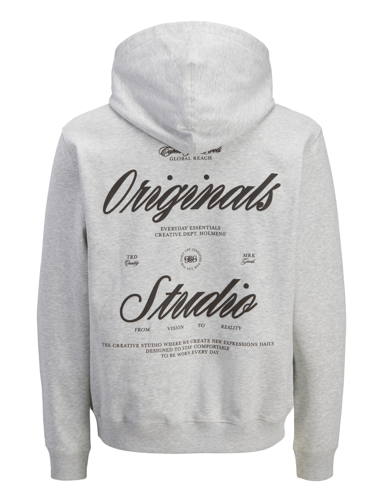 Jack & Jones - JORNORREBRO TYPO BACK SWEAT HOOD SN - hættetrøjer - white melange - 2