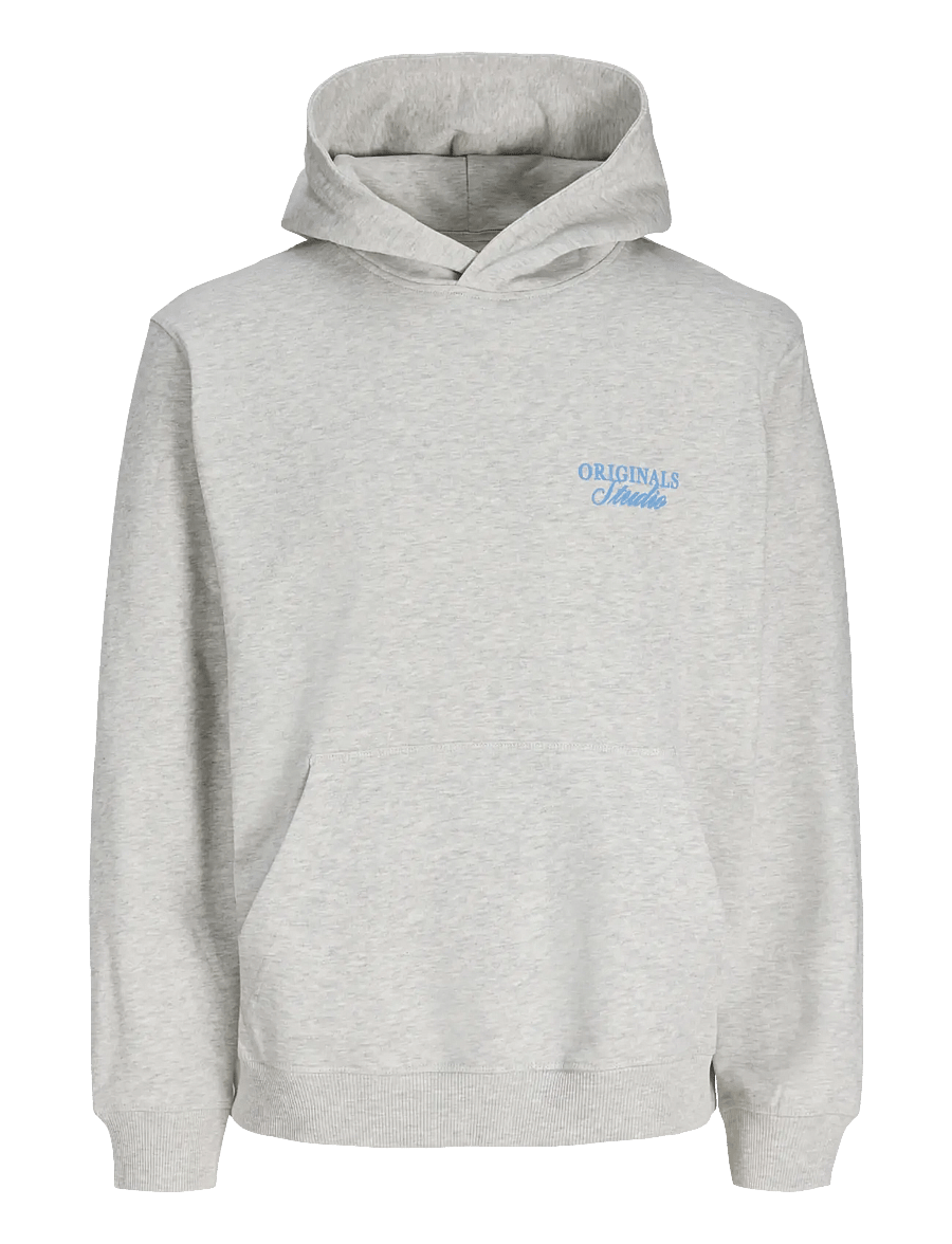 Jack & Jones - JORNORREBRO TYPO BACK SWEAT HOOD SN - hættetrøjer - white melange - 1