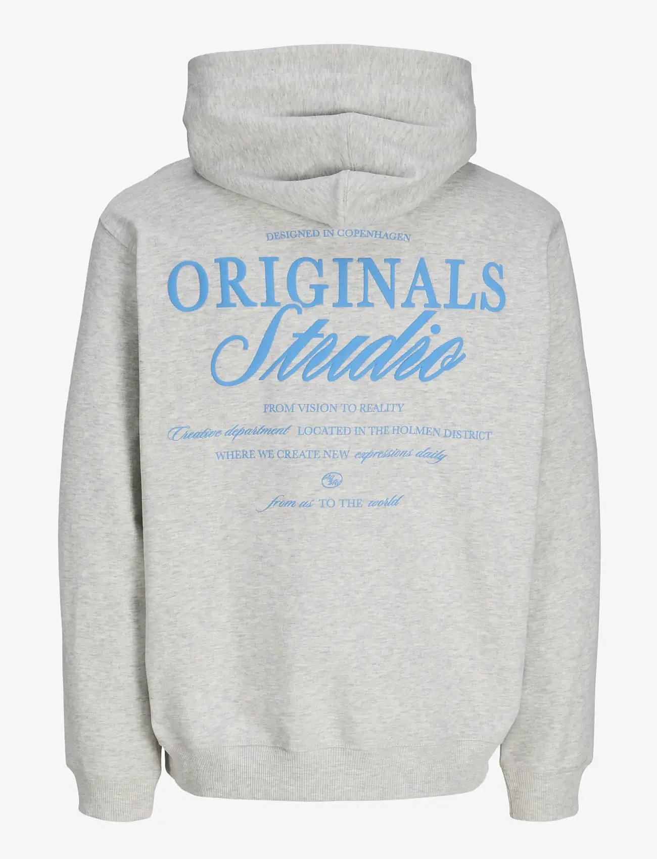 Jack & Jones - JORNORREBRO TYPO BACK SWEAT HOOD SN - hættetrøjer - white melange - 2